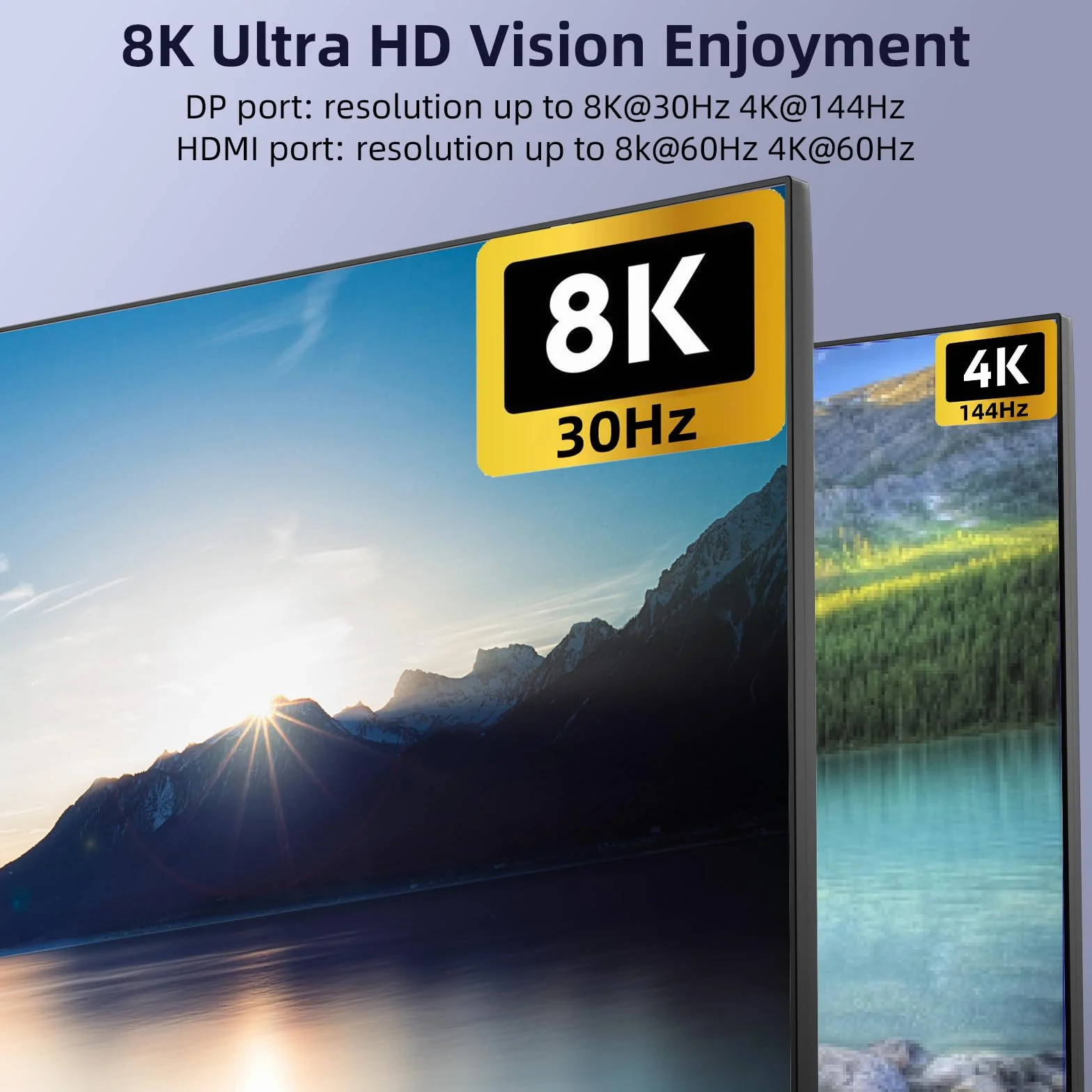 KVM przełącznik 3 PC 3 monitory 8K 60 Hz 4K 144 Hz, potrójny monitor HDMI + 2 Displayport KVM przełącznik do 3 części PC, 3 monitorów i 4 urządzeń USB 3.0, z zasilaczem 12 V DC, przewodowym pilotem