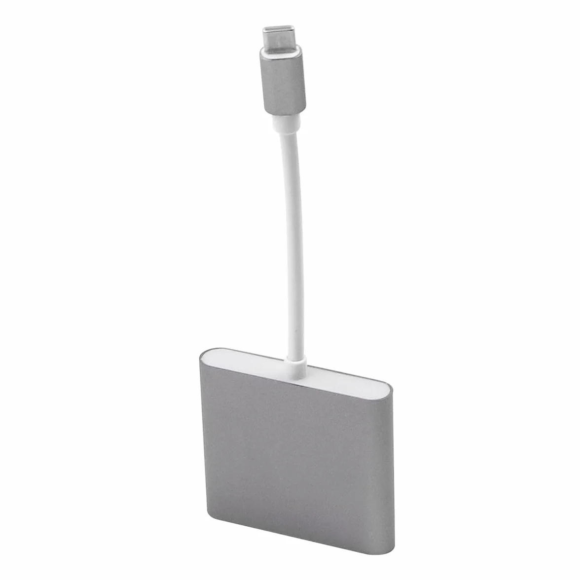 Alnicov USB Type C 3 W 1 Męski do HDMI VGA Typ C Żeński USB 3.1 Hub Adapter 4K dla Laptopu S8+ S9+ Projektor Monitor (Szary)
