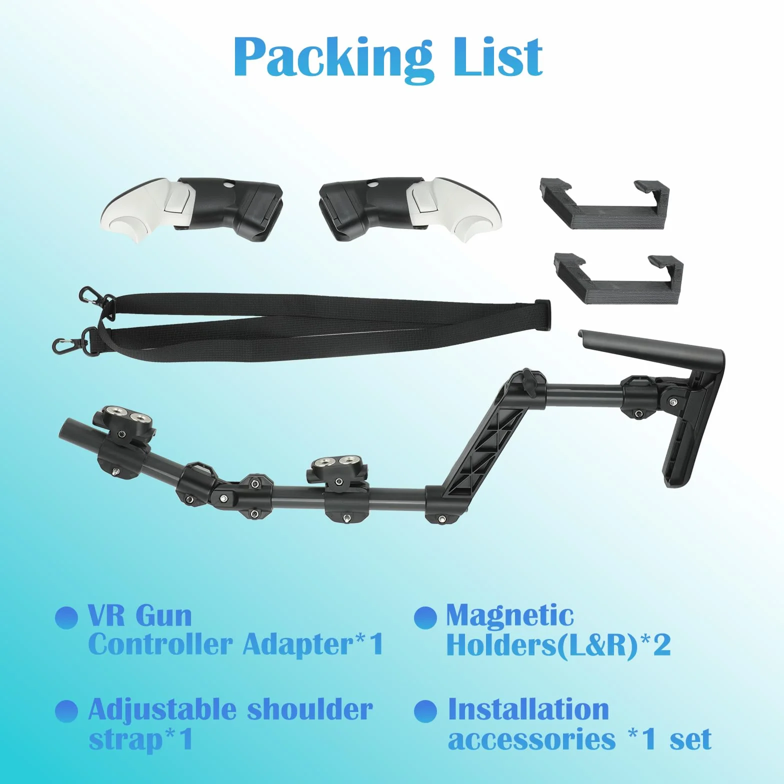 VR Gunstock dla Meta Quest 3/Quest 3S, kolba pistoletu kompatybilna z uchwytami kontrolera VR Meta Quest3/Quest3S dla zwiększenia stabilności i kontroli Magnetyczny