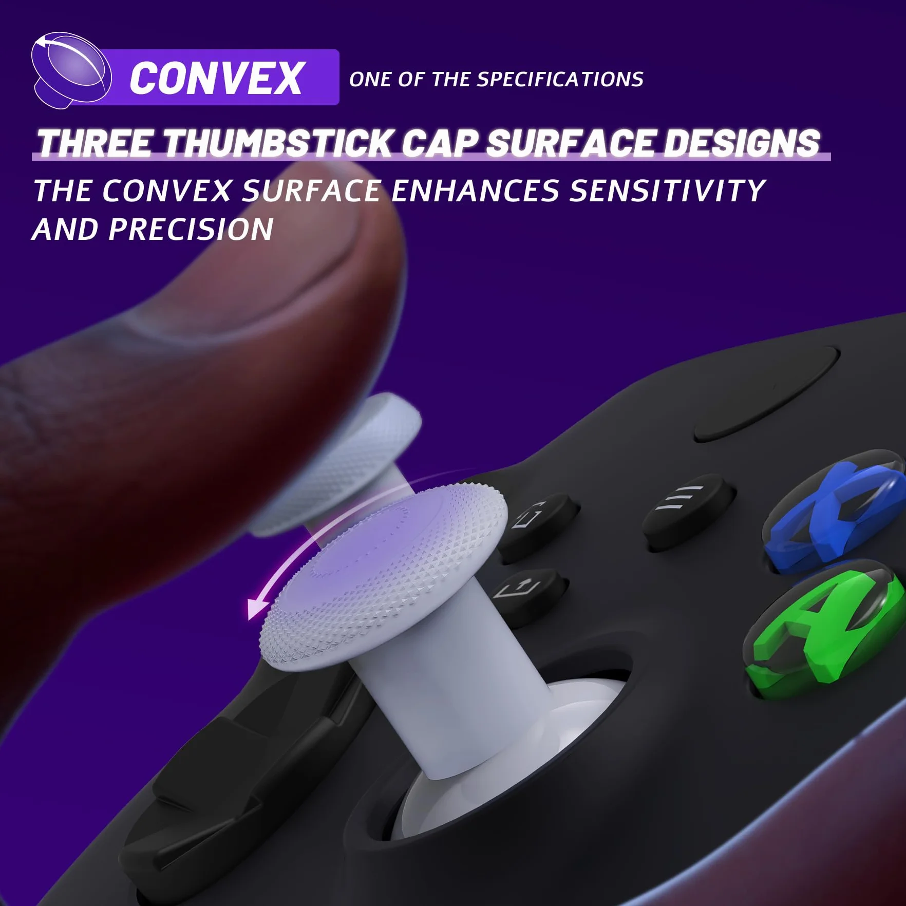 eXtremeRate ThumbsGear V3 wymienne kciuki do Xbox Core, 4 joysticki, wypukłe i wklęsłe, regulacja wysokości, do Xbox One S/X/Elite, Nintendo Switch Pro, oryginalny biały