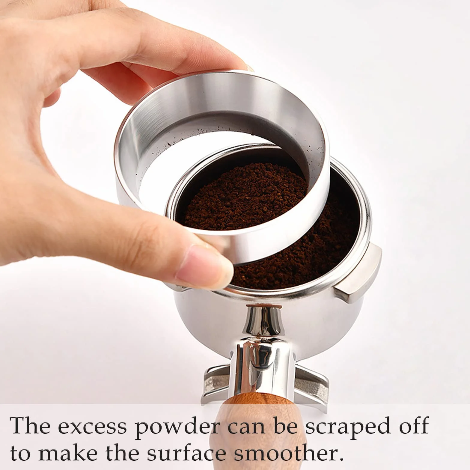 Pierścień Dozujący do Kawy 58 mm, Magnetyczny Sitko Barista, Lejek ze Stopu Aluminium, Akcesoria do Espresso