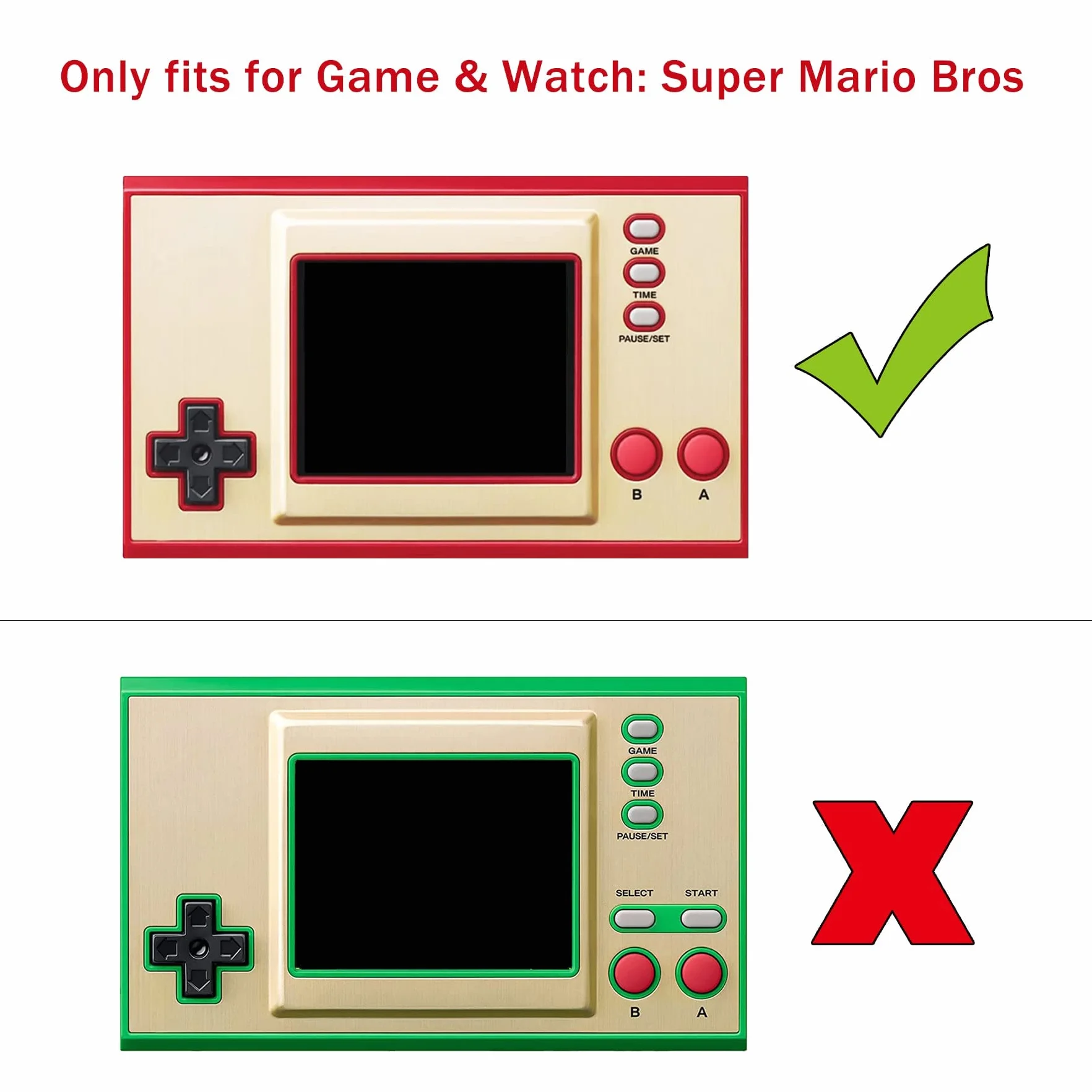 PlayVital Silikonowe Futerał Ochronny do Game & Watch: Super Mario Bros z 2 sztuki Ochraniaczy Ekranu,Etui Skóry Kompatybilne z Game & Watch-Czarny
