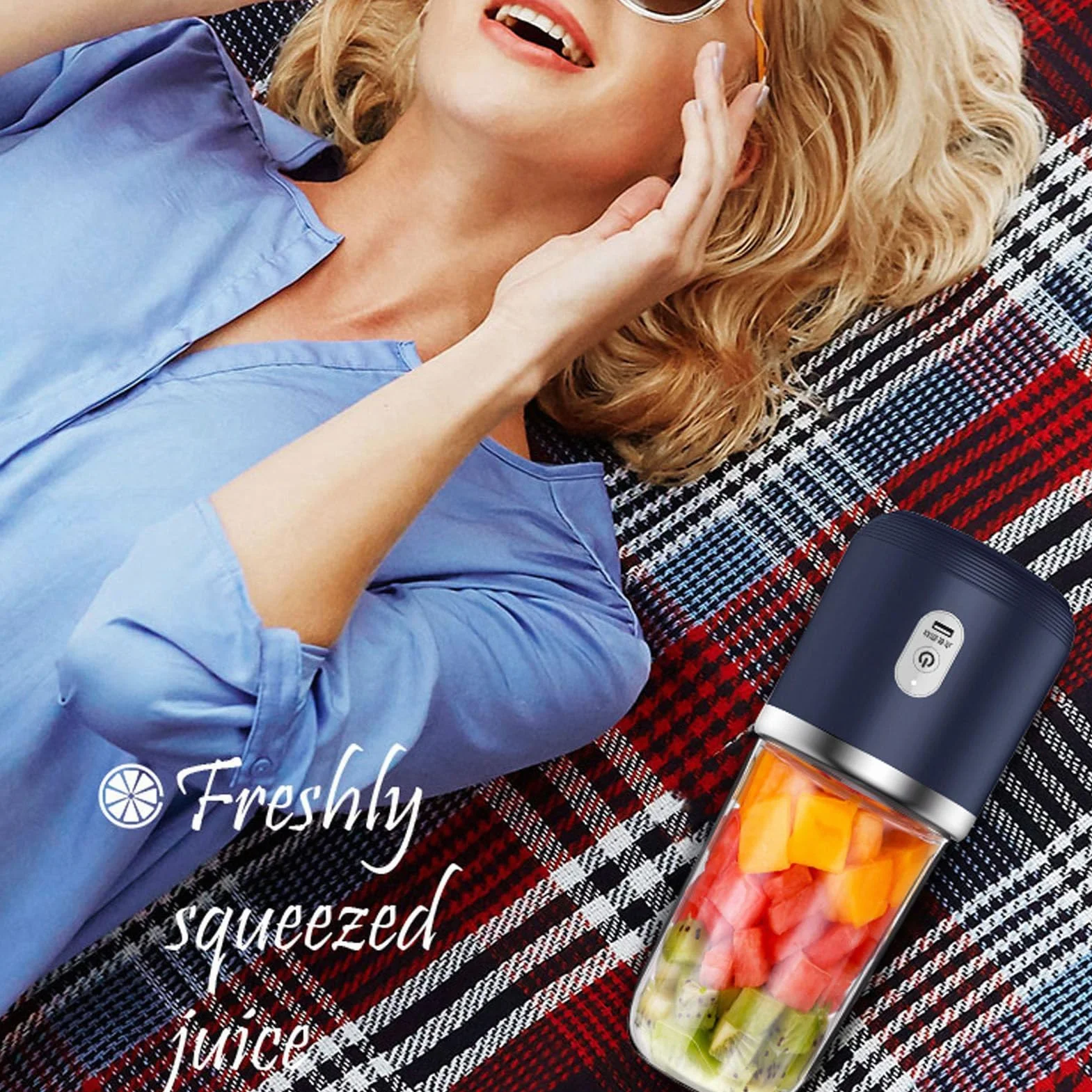 Przenośny Blender z 6 Ostrzami o Pojemności 400 Ml, baterią 1500 MAh, Blenderem Podróżnym 22 000 Obr./min do Kawy Owocowo-wege, PCTG Klasy Spożywczej, ładowaniem Przez