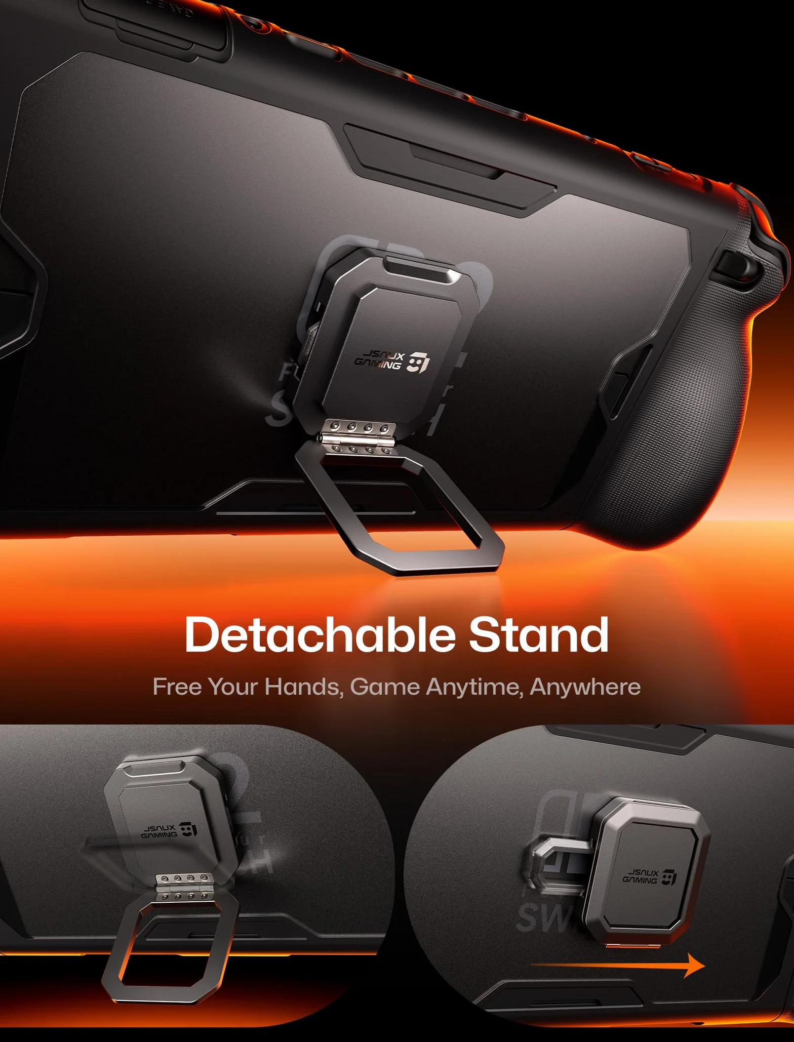 JSAUX PC0121 Etui ochronne do konsoli Nintendo Switch 2, 360°, odporne na wstrząsy, ModCase z tylną obudową, przednią pokrywą, metalową podstawką i silikonowym paskiem, antypoślizgowy uchwyt