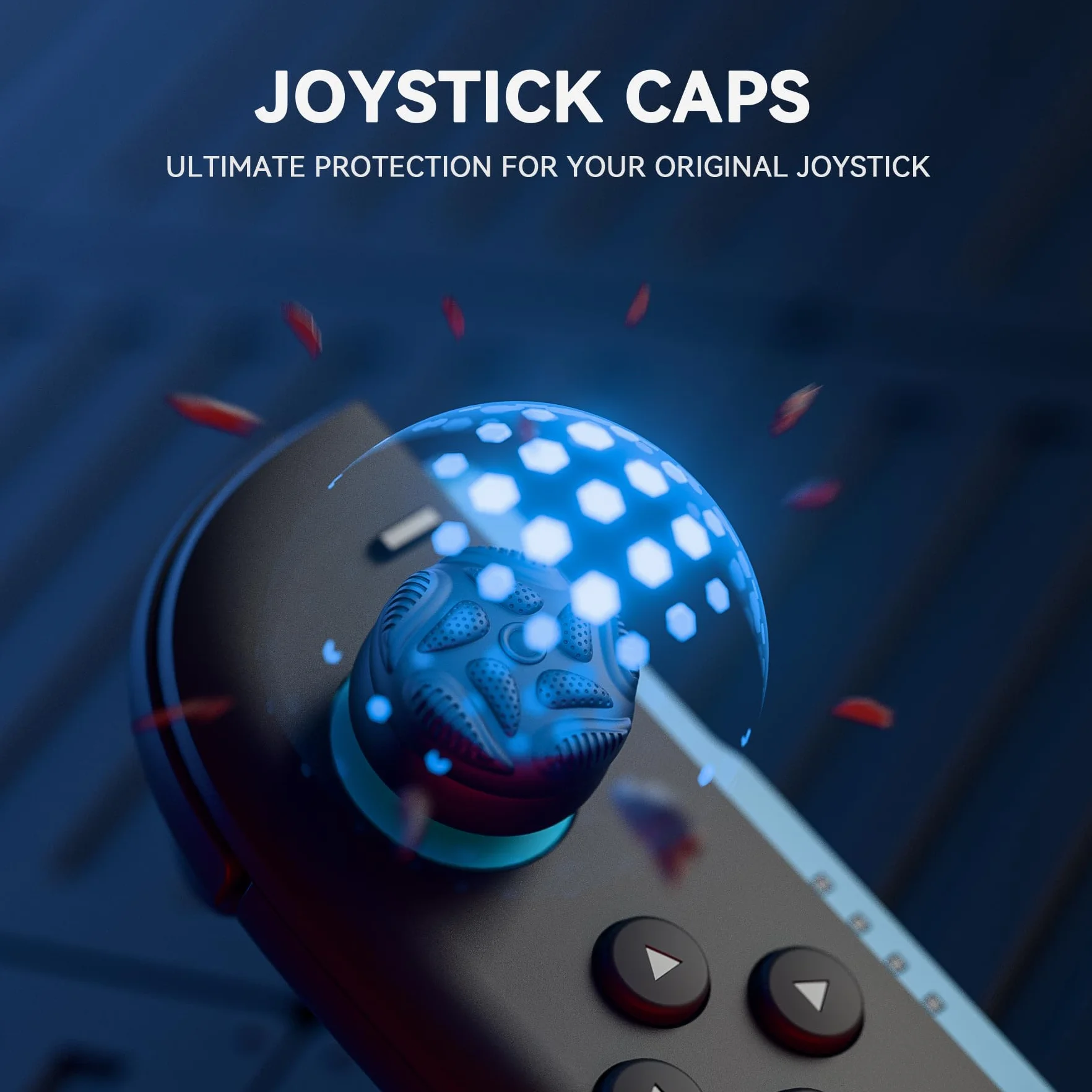 PlayVital Osłonki na Drążki do Switch 2 Kontrolera,Nakładki na Joystick do Switch 2 Joyconów Akcesoria,4 Sztuki Nakładek Na Drążki Analogowe Thumbstick Grip Cover – Czarny