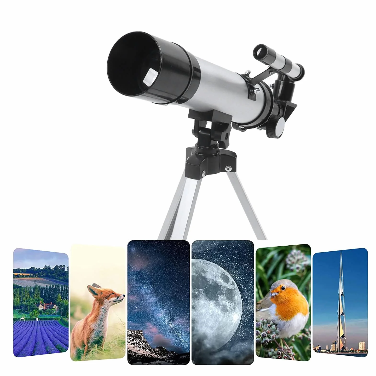 Dziecięcy Teleskop Astronomiczny, 50mm Apertura 360mm Teleskop Astronomiczny z Refraktorem i Statywem Przenośny Teleskop Monokularowy dla Początkujących Astronomów/Dorosłych/Dzieci
