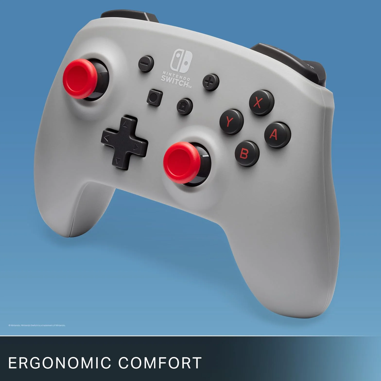 Kontroler bezprzewodowy PowerA do Nintendo Switch - Szary Retro, Switch - model OLED, Switch Lite, Gamepad, kontroler do gier, kontroler Bluetooth, sterowanie ruchem, oficjalna licencja