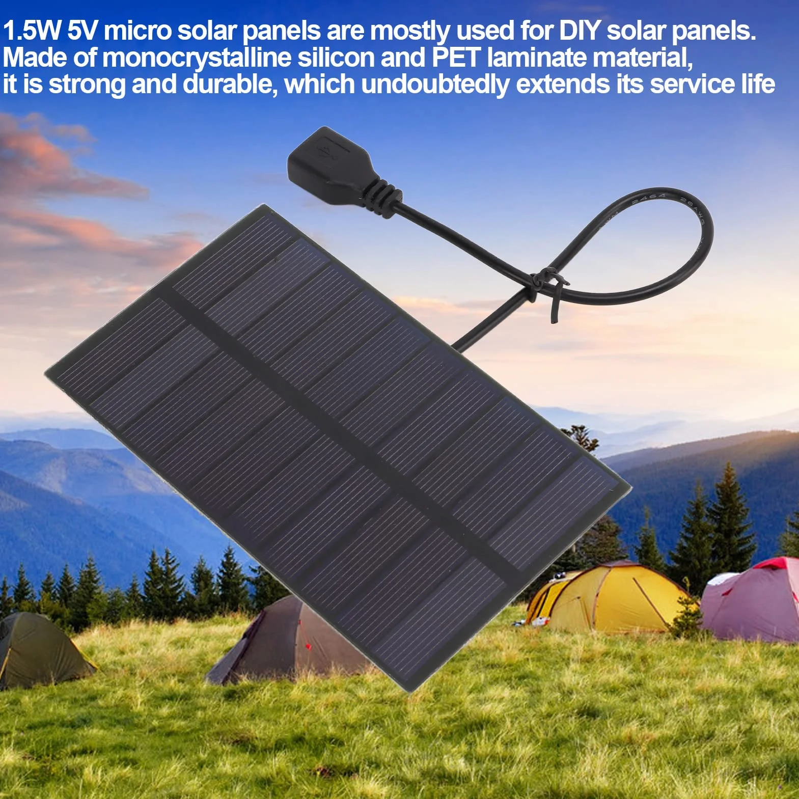 1.5W Panel Słoneczny Diy Panele Słoneczne 1.5W 5V Krzem Monokrystaliczny Diy Panele Słoneczne z Usb Interfa Elastyczny Mini Panel Słoneczny