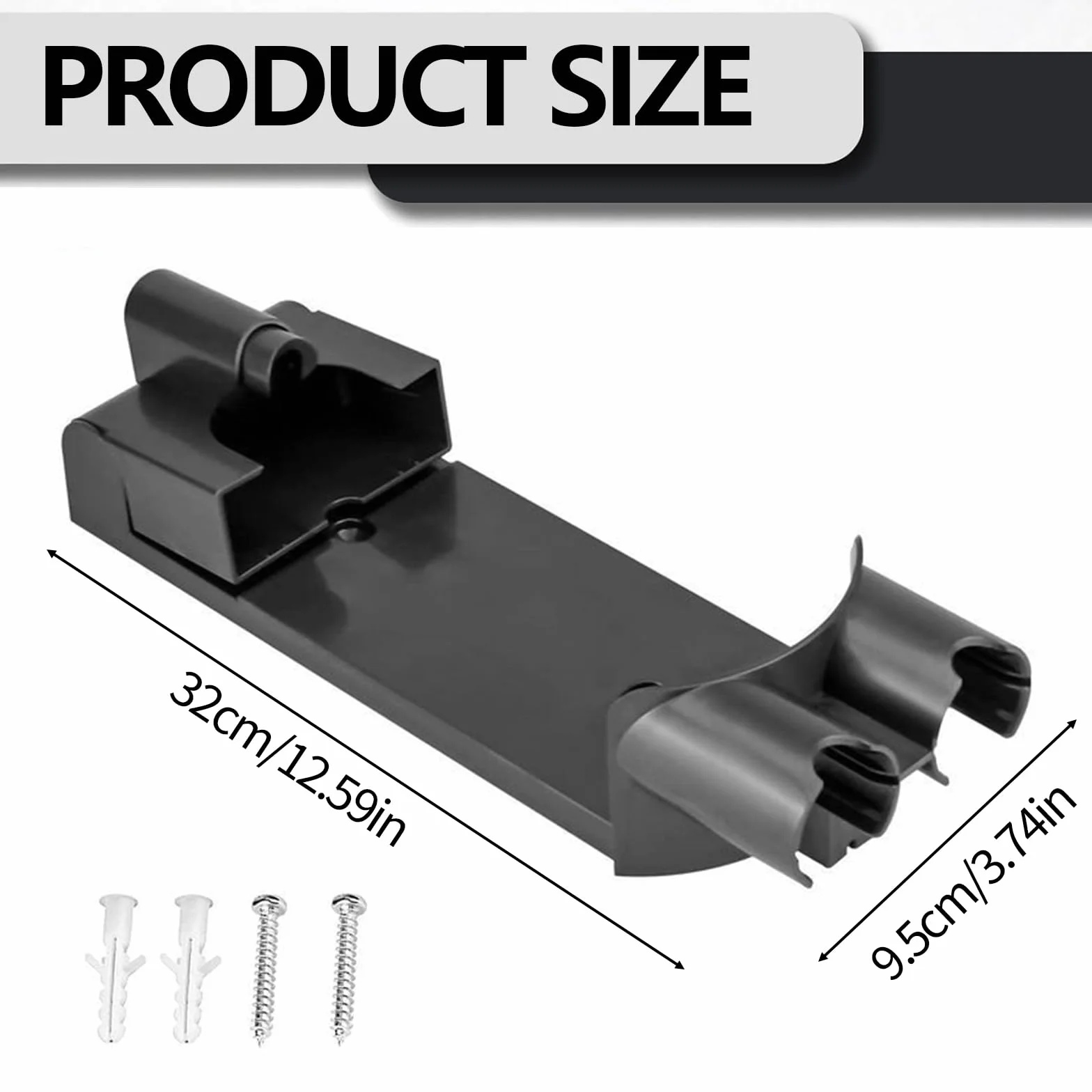 Uchwyt ścienny kompatybilny z odkurzaczem Dyson V7/8, akcesoria, uchwyt do odkurzacza, tworzywo sztuczne, stojak ładujący (32 x 10 cm)