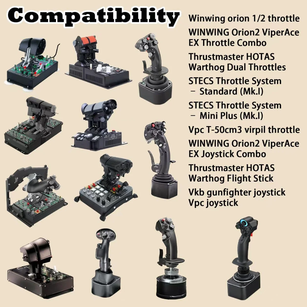 Montaż na biurku Kompatybilny z Thrustmaster HOTAS Warthog VKB STECS VKB Gunfighter Winwing Orion 1/2 VPC T-50CM3 Virpil