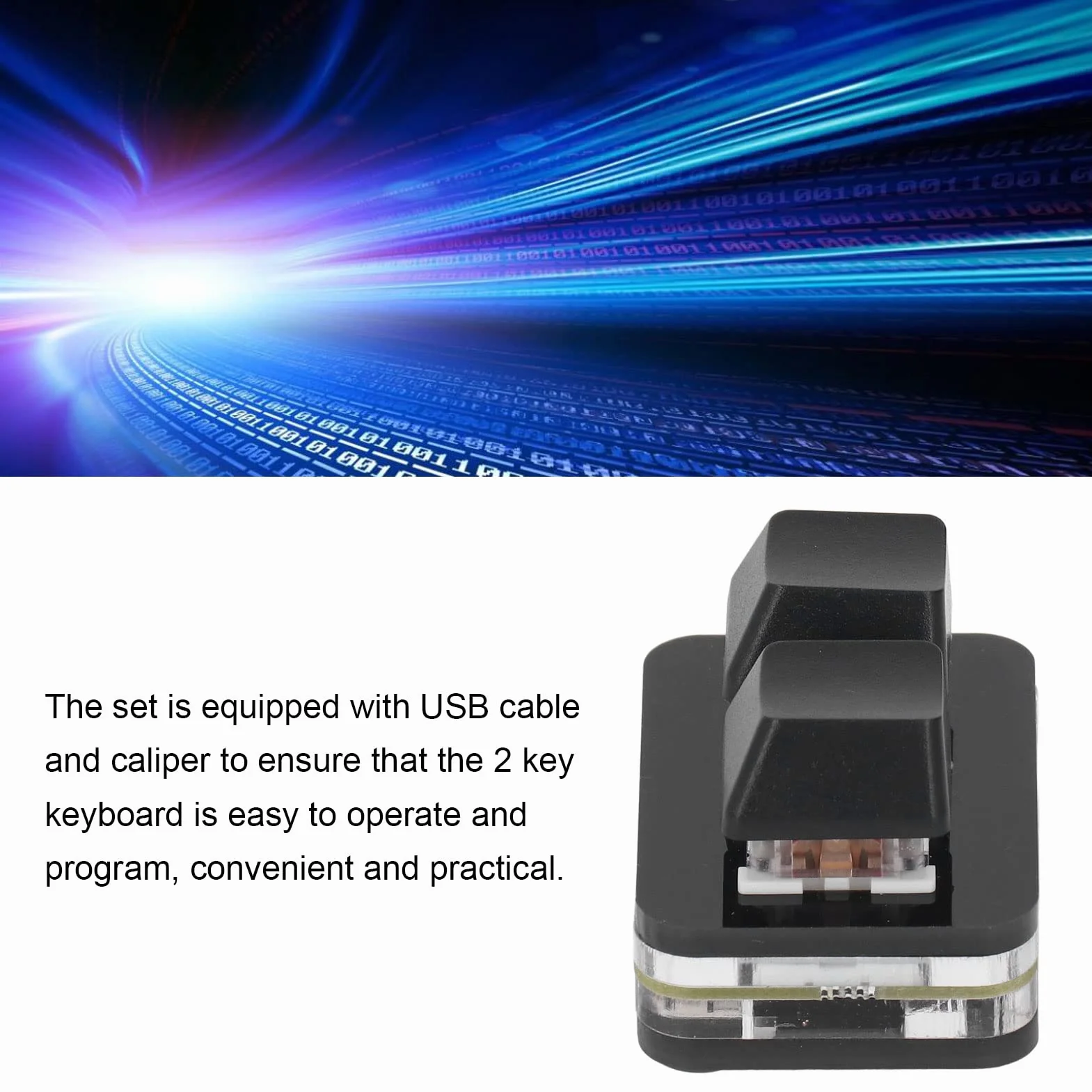 OSU Hot Swap 2 Klawisze Klawiatury do Gier, Klawiatura Mechaniczna Mini USB z Czerwonym Przełącznikiem, Programowalny Komputer do Gier 2 Klawisze Klawiatury, do Gier Rytmicznych (Czarny)