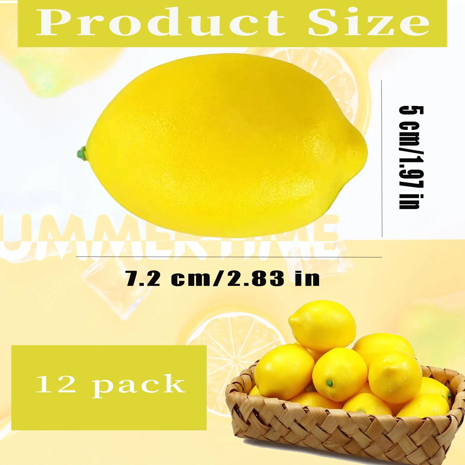 12 sztuk sztucznych cytryn, sztuczne żółte cytryny, realistyczne sztuczne owoce, dekoracja misek, stołów, cytryn, dekoracji, na imprezę, do fotografii, rekwizytów