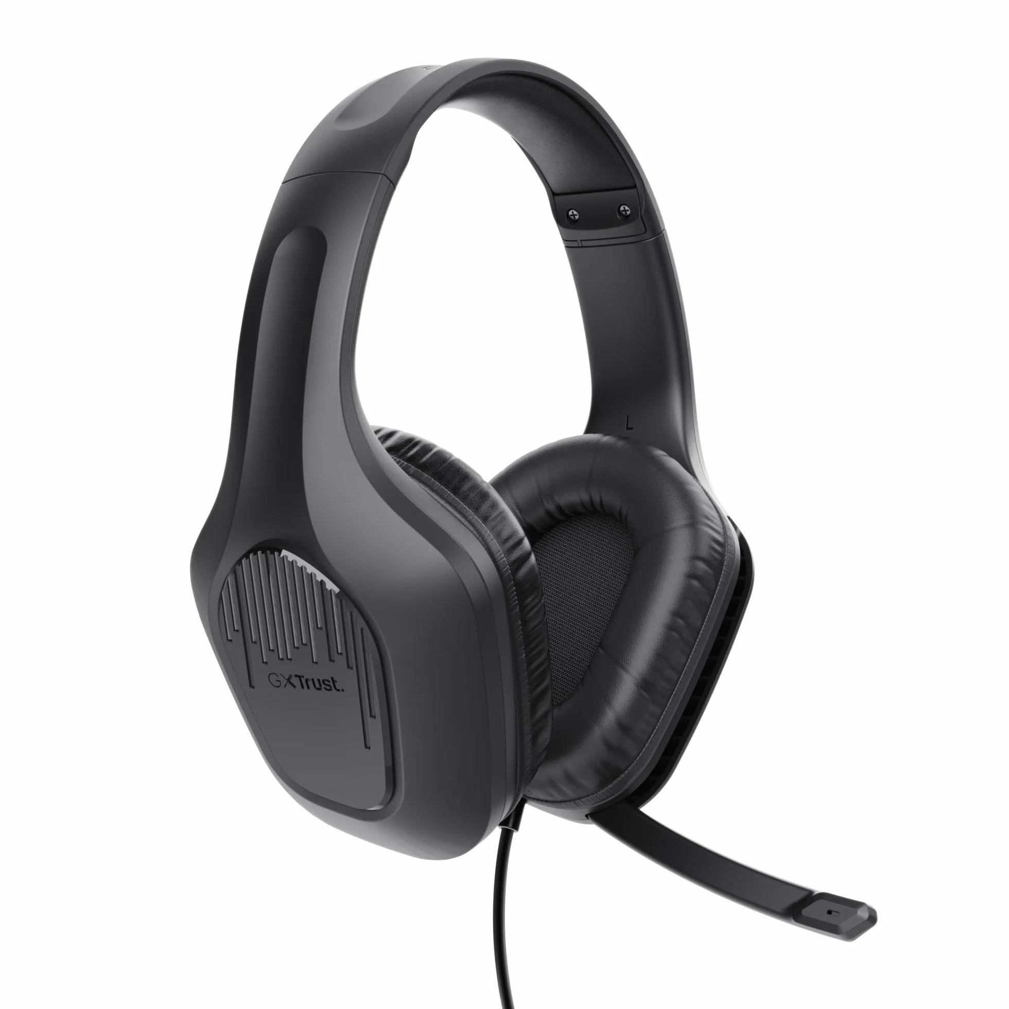Trust GXT 418 Rayne Lekkie Słuchawki Gamingowe PC Xbox PS5 PS4 Switch Smartfon, Jack Audio 3.5mm, Kabel 2m, Przetworniki 50mm, Odchylany Mikrofon, Headset Przewodowy do Komputera i Konsoli, Czarny
