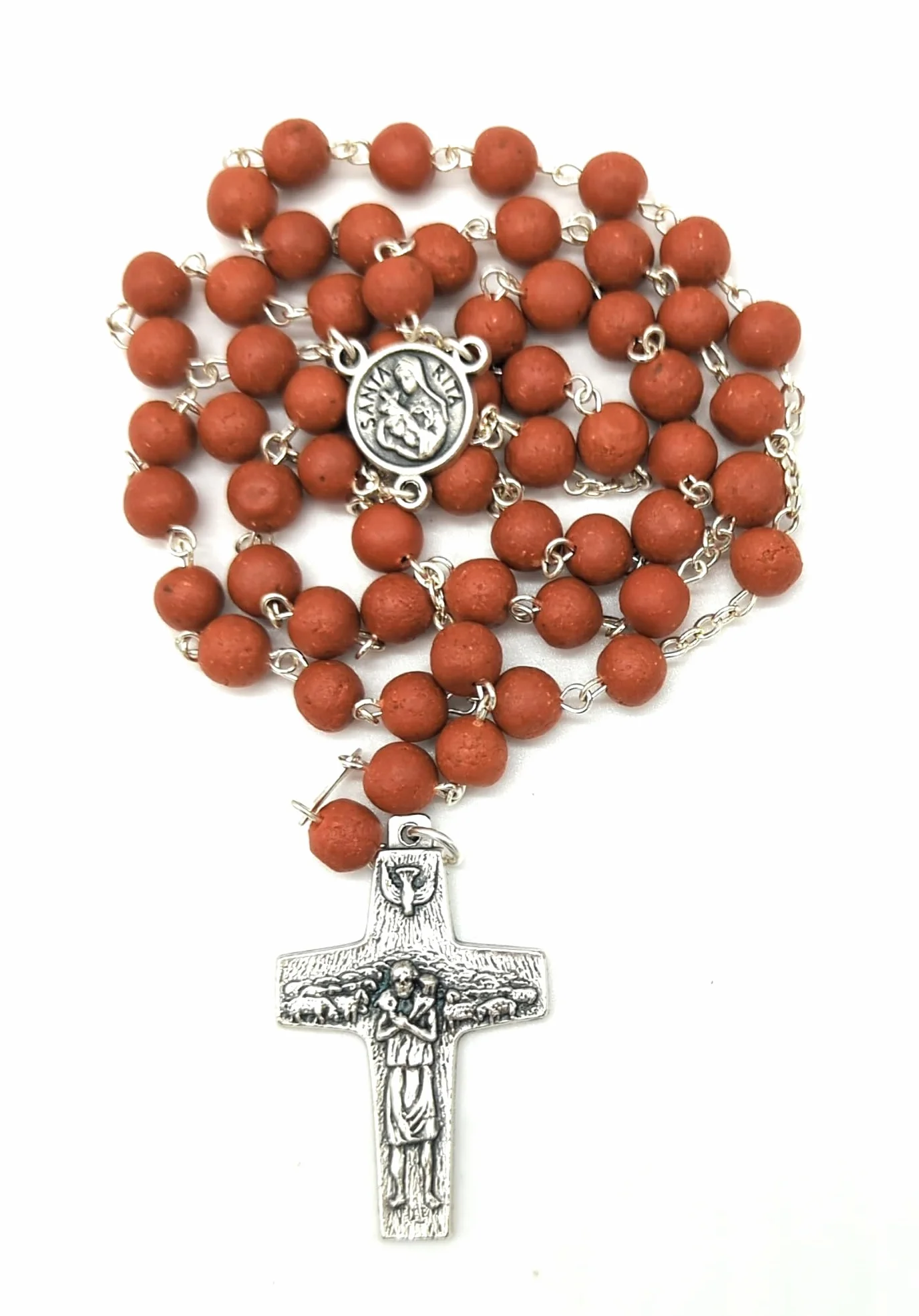 Różaniec pachnący różany z prawdziwymi płatkami różanego różańca z pudełkiem Santa Rita. Różaniec pachnący różaniec różany z Madonny Cudownej Matki Bożej. Różowy Petal Rosary.