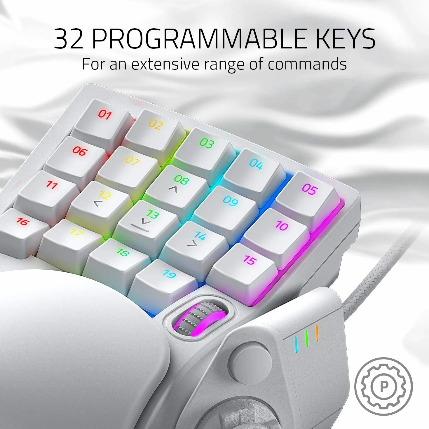 Razer Tartarus Pro Gaming Keypad z analogowo-optycznymi przyciskami, 32 programowalne przyciski, Mercury