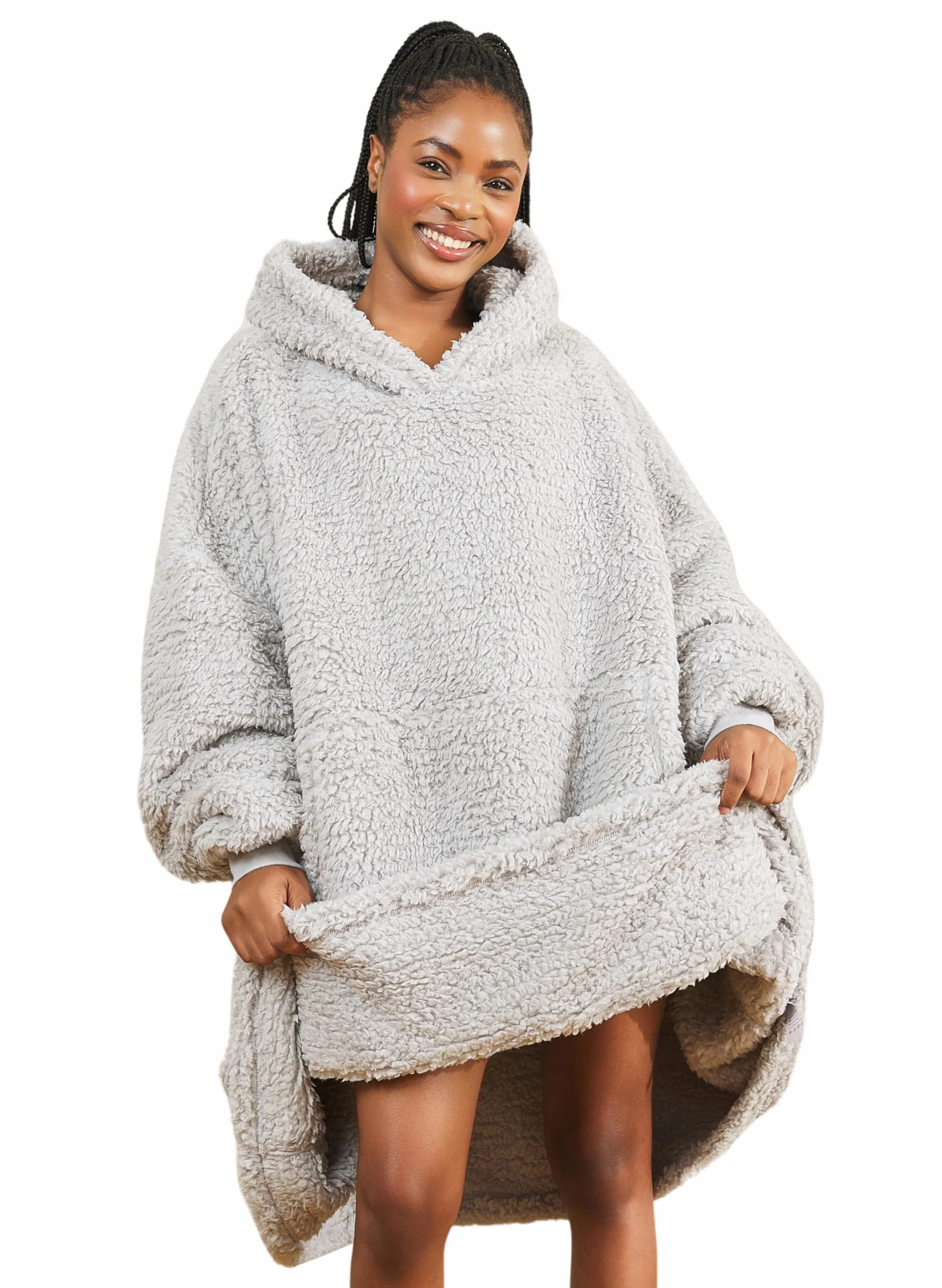 Koc do noszenia Sherpa bluza oversize dla dorosłych