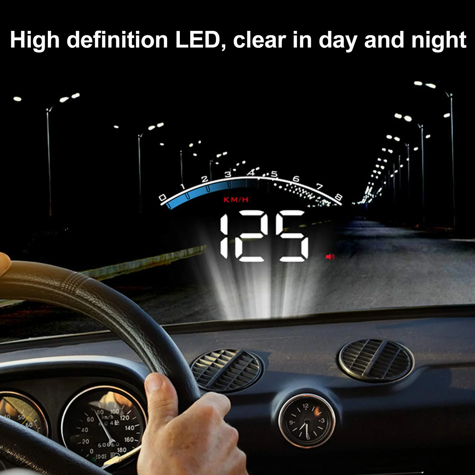 Uniwersalny Wyświetlacz Samochodowy HUD Heads Up, Wyświetlacz Heads-up dla Samochodów, High Definition OBD HUD Projektor Przedniej Szyby Alarm Bezpieczeństwa, Prędkość Wyświetlania, Temperatura Zbiorn