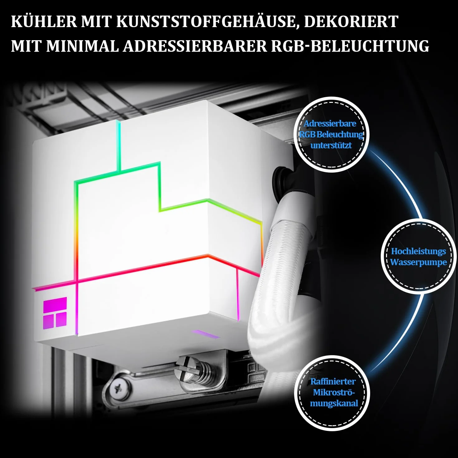 Thermalright Core Matrix 360 ARGB White V2 Chłodzenie CPU firmy, 360mm AIO, efekt świetlny nieskończonego lustra, prostokątna głowica pompy, kompatybilne z AMD/AM4/AM5, Intel LGA1851/1700/115x/1200