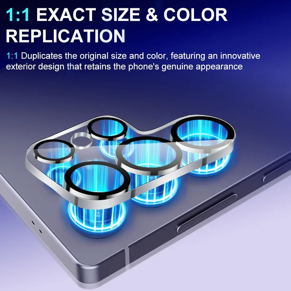 OFFCUP Ochraniacz obiektywu aparatu do Samsung Galaxy S25 Ultra, 3 zestawy ochraniaczy obiektywu, odporne na zarysowania, ultracienkie szkło hartowane 9H i aluminiowa rama, łatwa instalacja (biała)