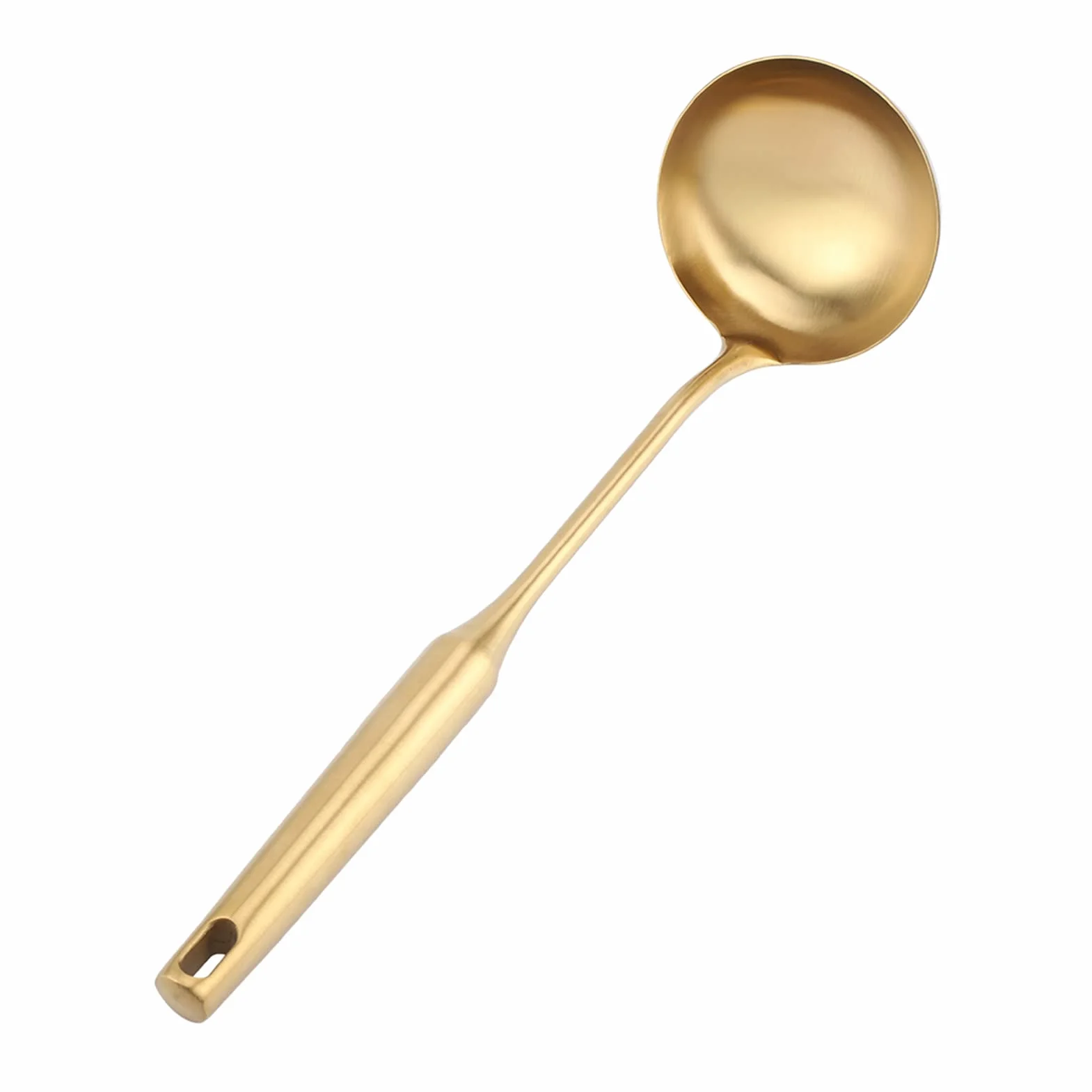 Tbest, Chochla do Zupy Złota, Chochla ze Stali Nierdzewnej, Luksusowe złoto, 1 szt., Wyposażenie lokali gastronomicznych, 38 * 9,2 * 2 cm / 15 * 3,6 * 0,8 cala, 216g
