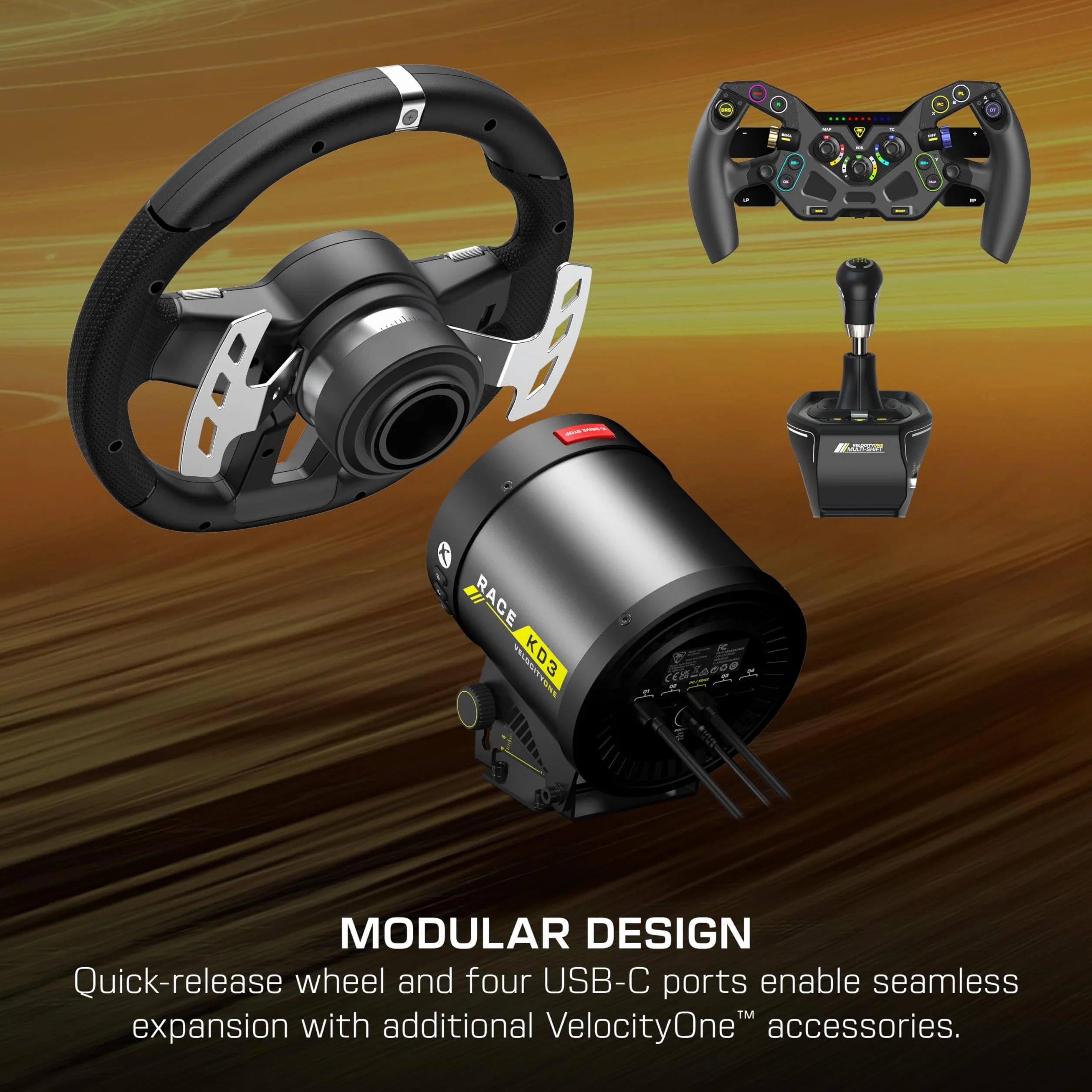 Turtle Beach VelocityOne Race KD3 Direct Drive Force Feedback Koło wyścigowe i pedały do Xbox Series X|S, Xbox One, Windows 10/11 PC