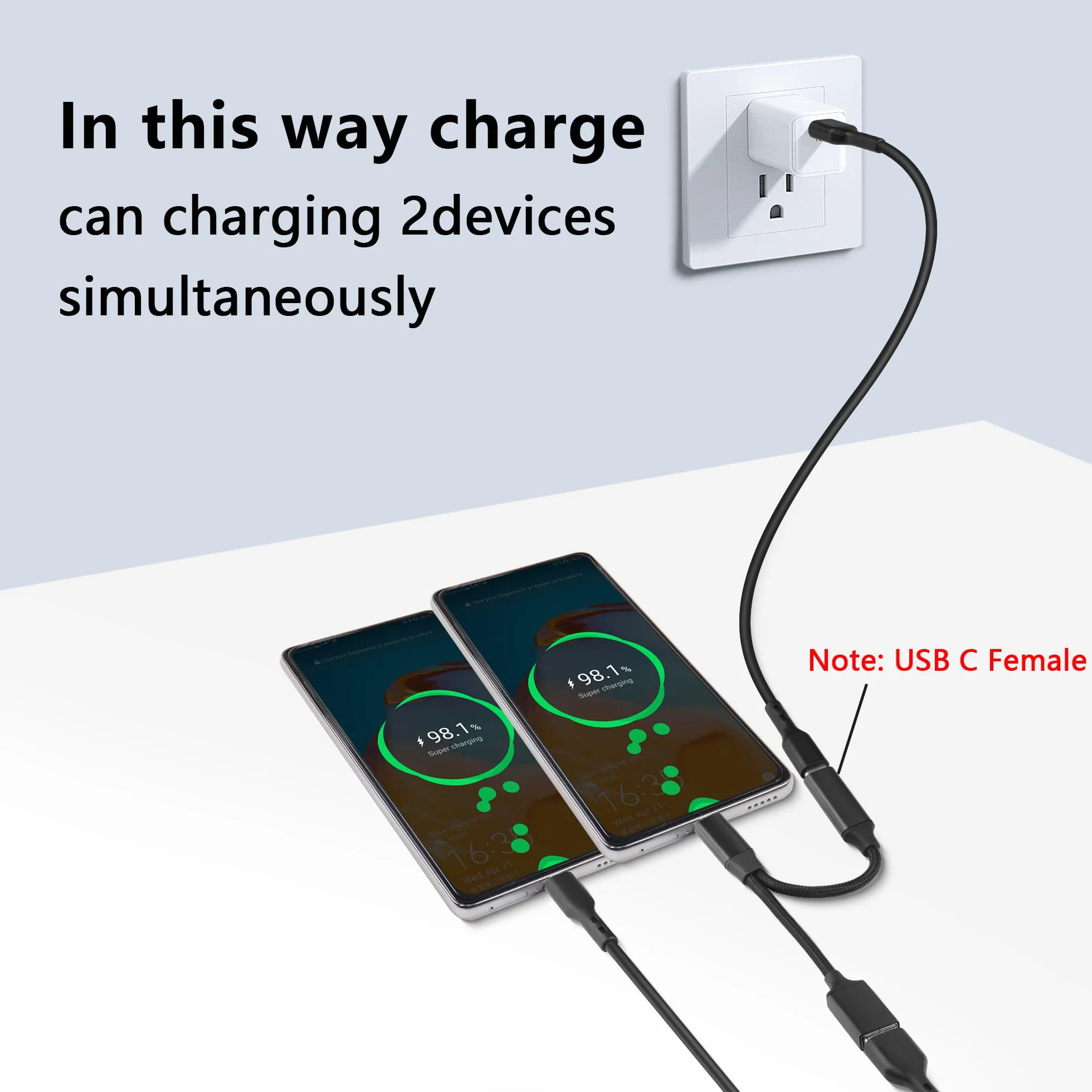 GELRHONR 2-w-1 adapter USB-C OTG z łącznikiem typu C do telefonów, laptopów, tabletów, wentylatorów, drukarzy