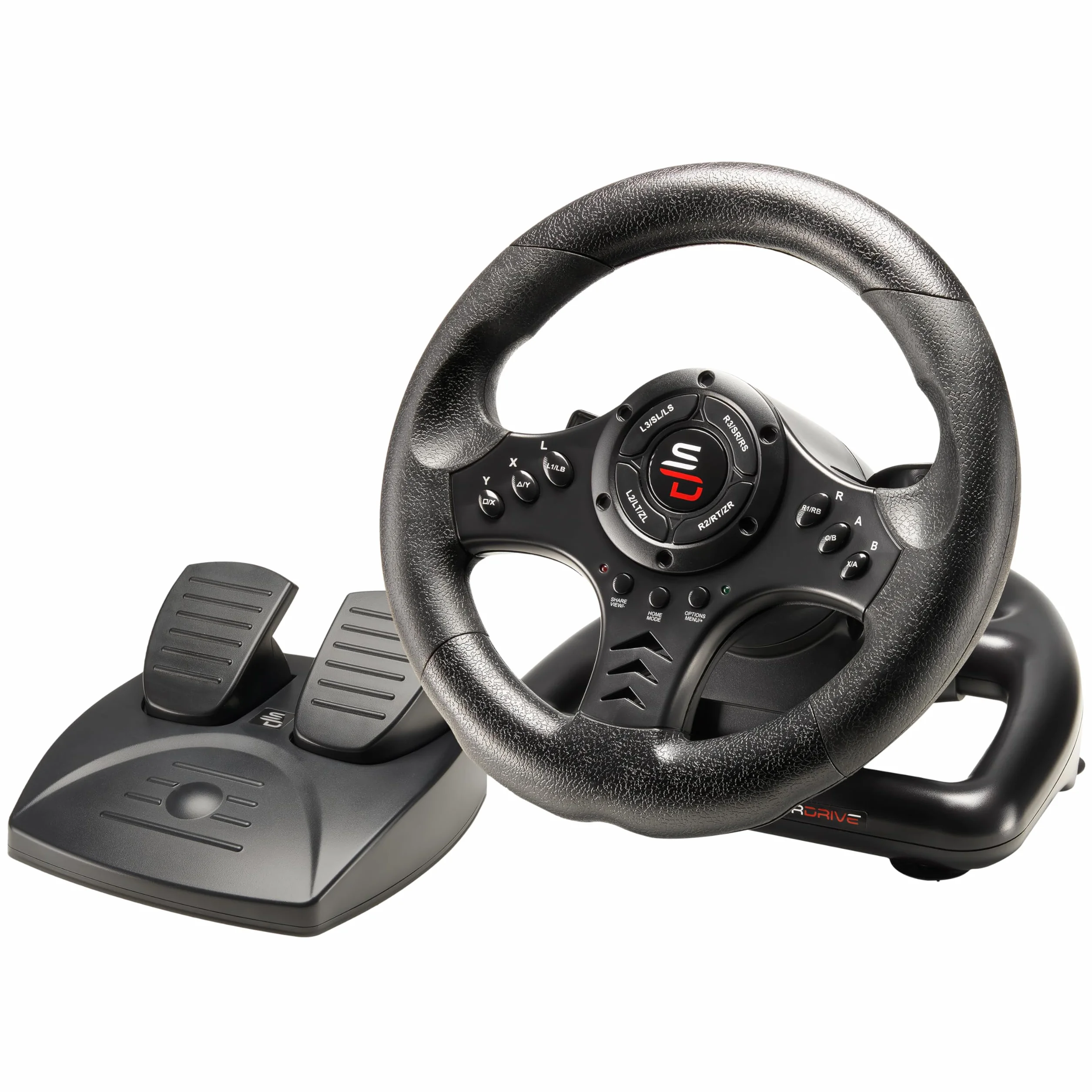SUBSONIC Superdrive - kierownica wyścigowa SV450 Racing Wheel kierownica z pedałami, Shift & Vibration - Xbox X/Series, Switch, PS4, Xbox One, PC (programowalny do wszystkich gier), SA5426-NG