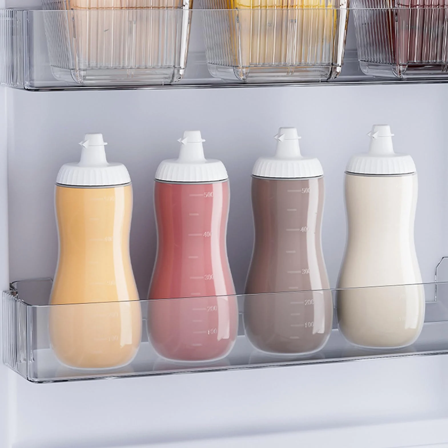 500ml Portable Condiment Dispenser, Squeeze Sauce Bottles, Kitchen Sauce Container with Leak Proof Lid, Meal Prep Tool, Multiple Purpose Food Storage for Cooking, Restaurant Home Travel Usage