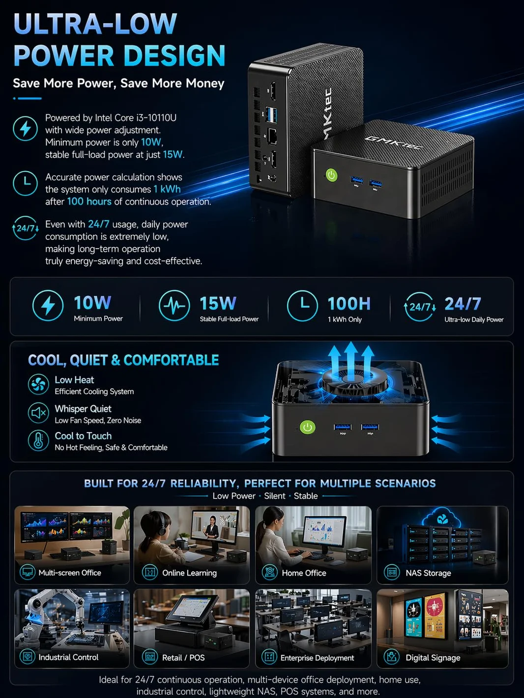 GMKtec Mini PC z procesorem Ryzen 5 3500U (Beats N150), 16GB RAM 256GB SSD 7 12. generacji (do 3,60 GHz), NUC Micro PC, 12 GB DDR4 RAM 256 GB, dysk twardy SSD do biznesu, szkoły, biura G5