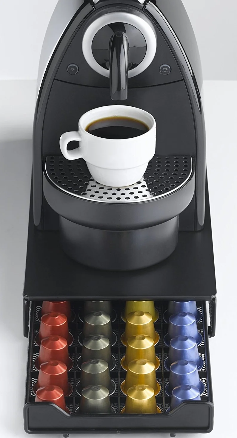 HiveNets Szufladka na kapsułki do Nespresso Original, metalowy uchwyt do przechowywania 40 kapsułek