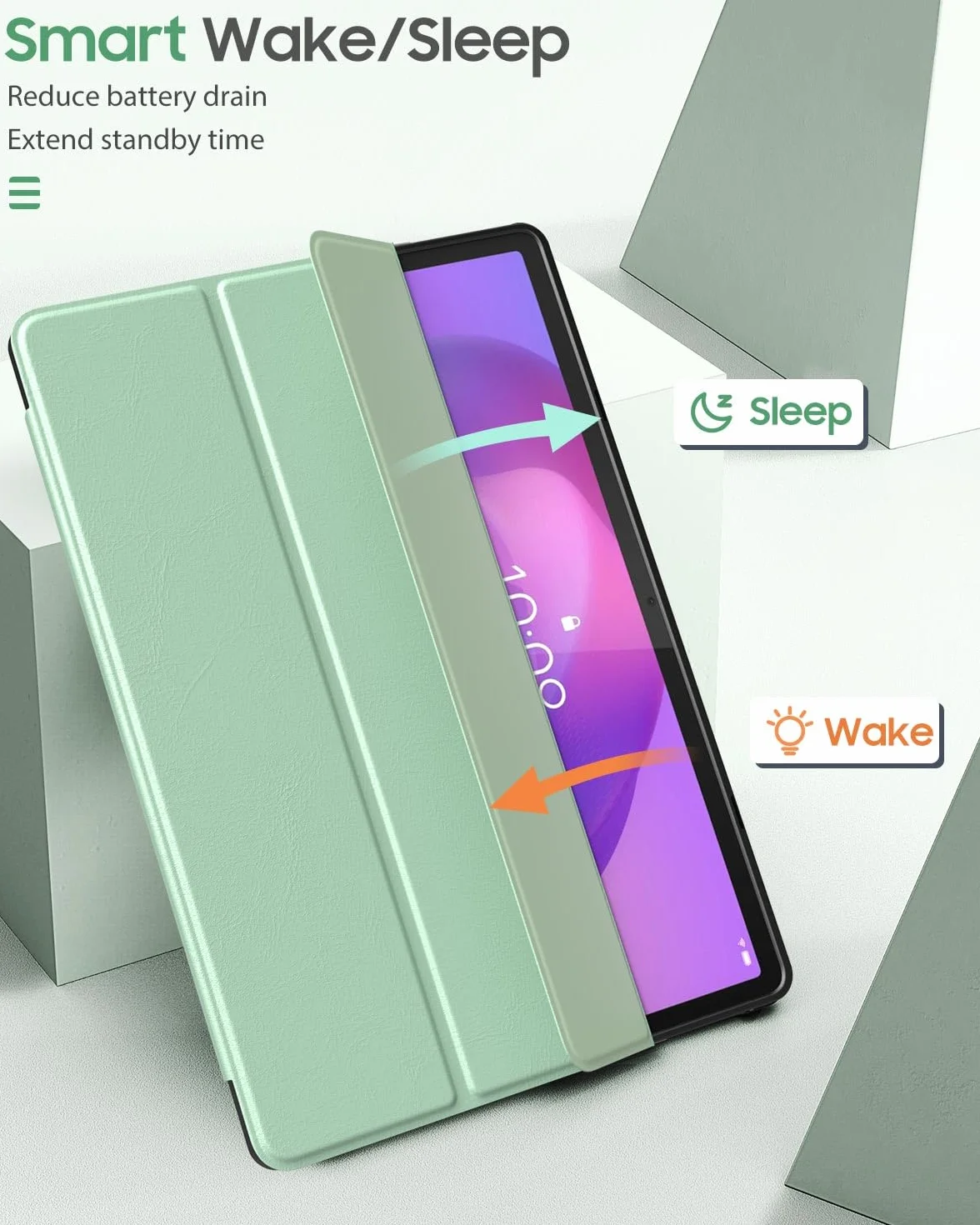 MoKo Case for Lenovo Idea Tab Pro 12.7 Inch 2025 with Stylus Holder, Ultra-Thin Smart Trifold Stand Case with Auto Sleep/Wake, Slim PU Leather Protective for Lenovo Idea Tab/Xiaoxin Pro, Seafoam Green