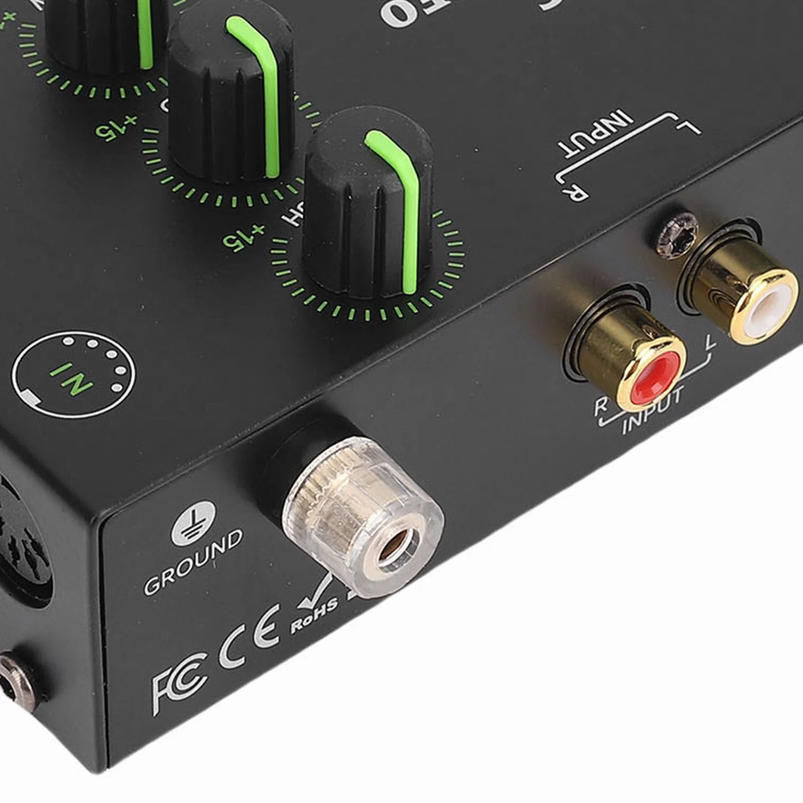 SUNGOOYUE Mm/MC Phono Preamp, Profesjonalny Przedwzmacniacz Mini Stereo Fonografu dla Gramofonu z 5 -pinowymi Wyjściem Wejściowym XLR 3,5 Mm Wyjście do Regulowanej (wtyczka UE)