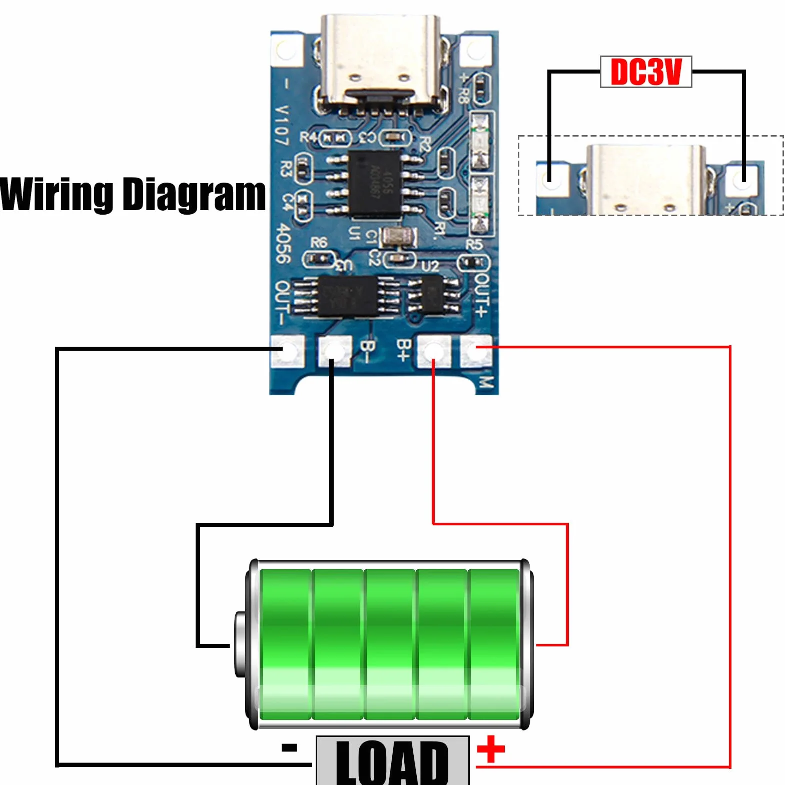6 sztuk 3,7 V 18650 Uchwyt na baterię Plastikowa obudowa do przechowywania z przewodami + 10 modułów USB typu C 5 V 1A, obudowy z tworzywa sztucznego i zintegrowana ochrona