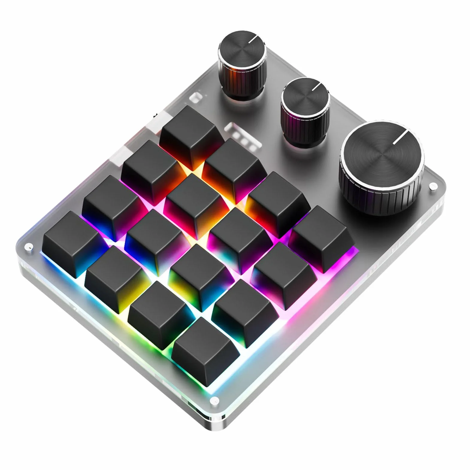 Makro Pad, Klawiatura Makro, Programowalna Klawiatura Dostosowana Do Indywidualnych Potrzeb, 16 Klawiszy, 3 Pokrętła, Regulacja Głośności, Przewodowa TYPE C (BLACK)