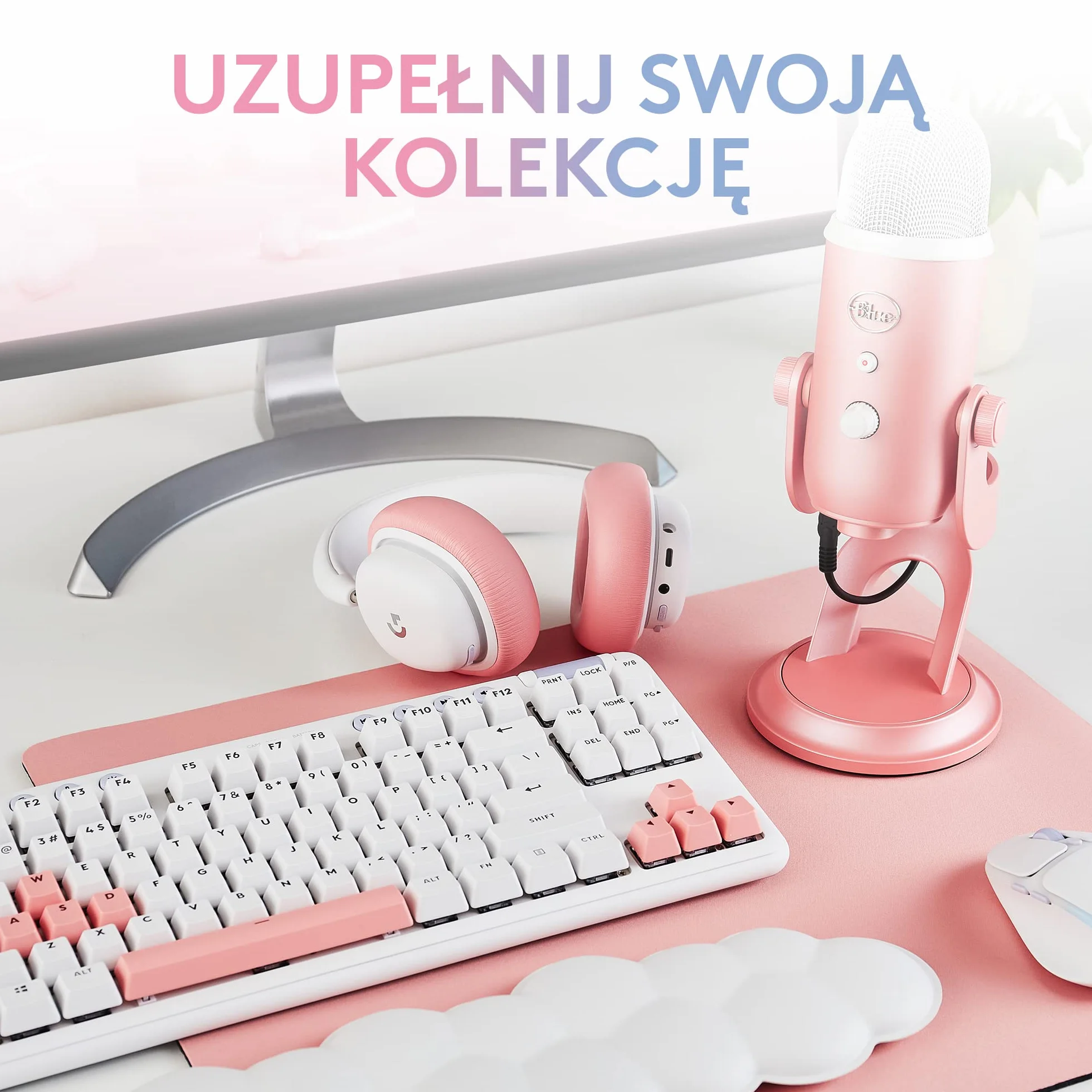 Logitech G Blue Yeti Premium Mikrofon USB do Streamingu Gier, Technologia Blue VO!CE, PC, Podcast, Studio, do Komputera, Motywy Streamlabs, Odpowiednie Wykończenie - Różowy