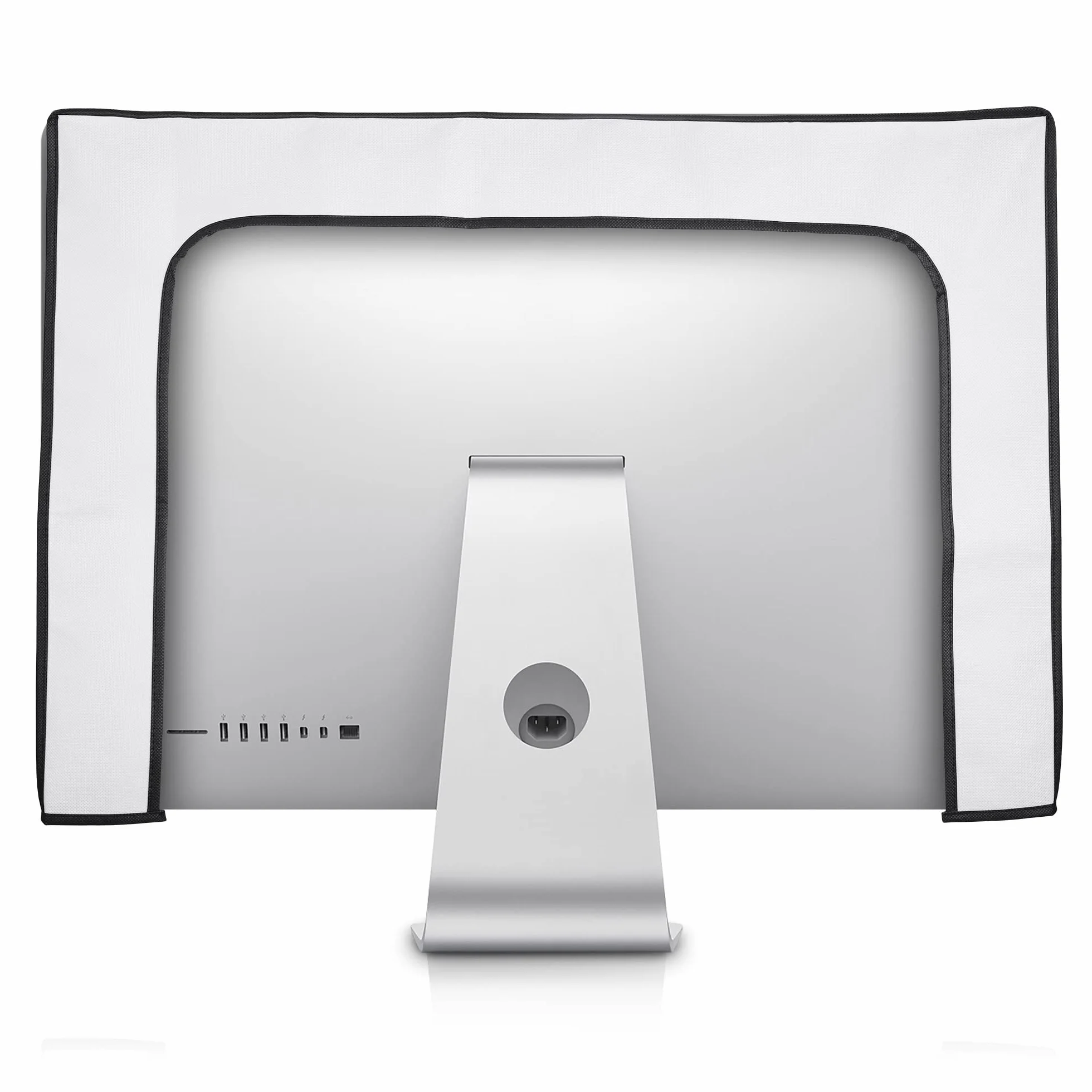 kwmobile Pokrowiec na monitor komputerowy, kompatybilny z monitorem 68.6-71.1 cm, relaks w hamaku, czarny/biały