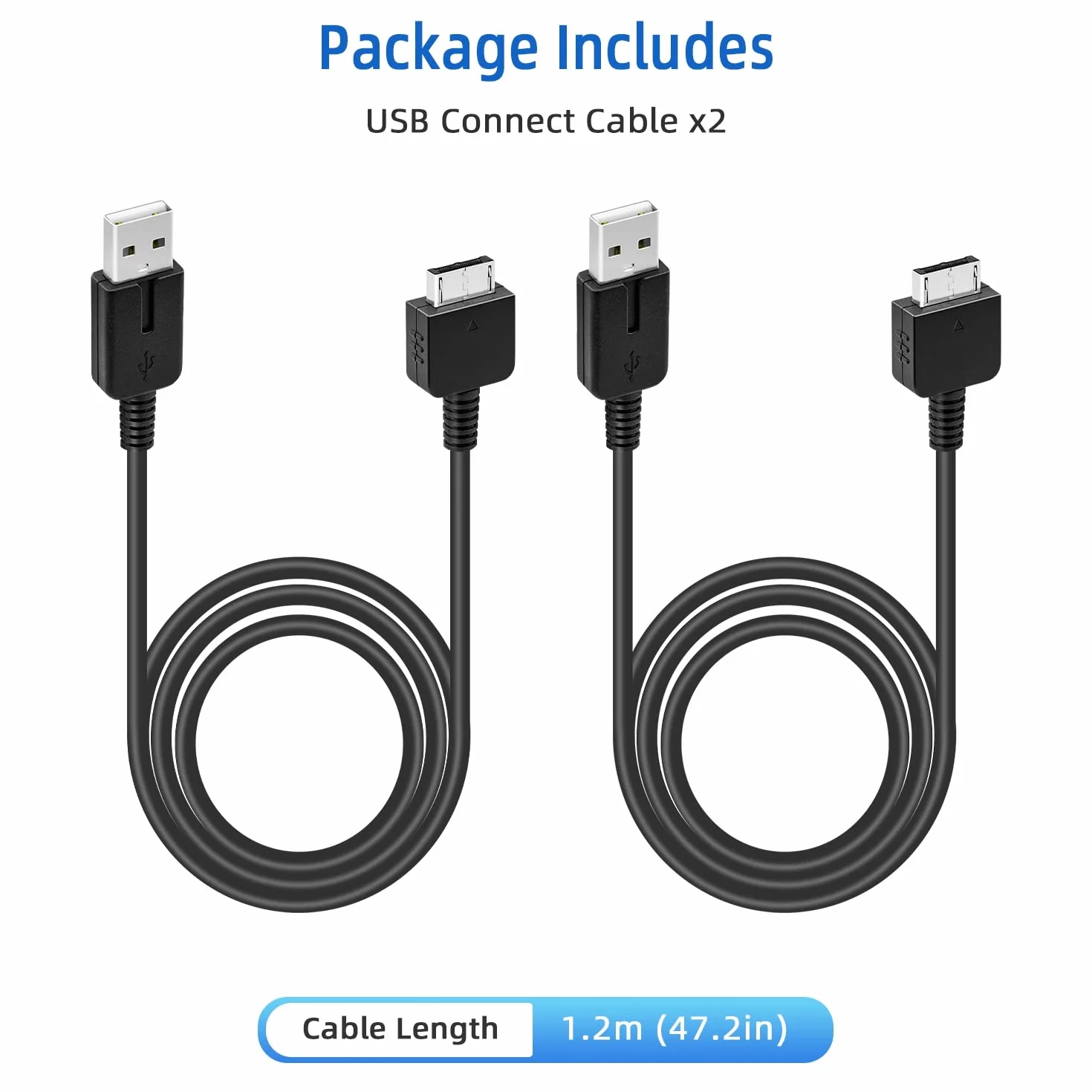 Mcbazel 2 pack PS Życie kabel do transmisji danych USB kabel zamienny do ładowarki kompatybilny z Sony PS Vita, PS Vita 1000-1.2M