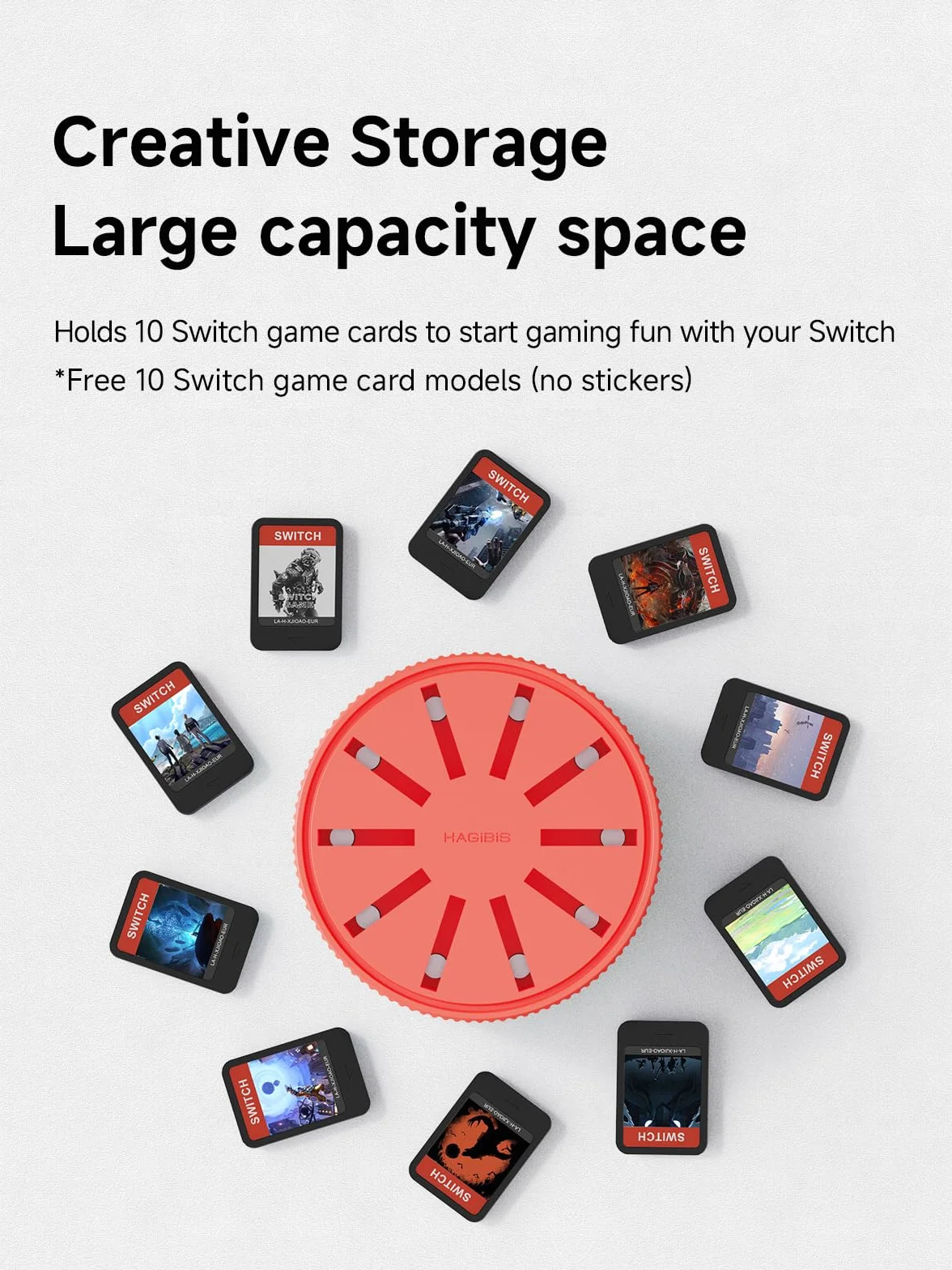 Hagibis Etui do przechowywania gier na Nintendo Switch, PS Vita, obrotowe etui na karty do gier z 10 przegródkami na karty, magnetyczne etui do rysowania, przenośny przełącznik, uchwyt na kartridże do