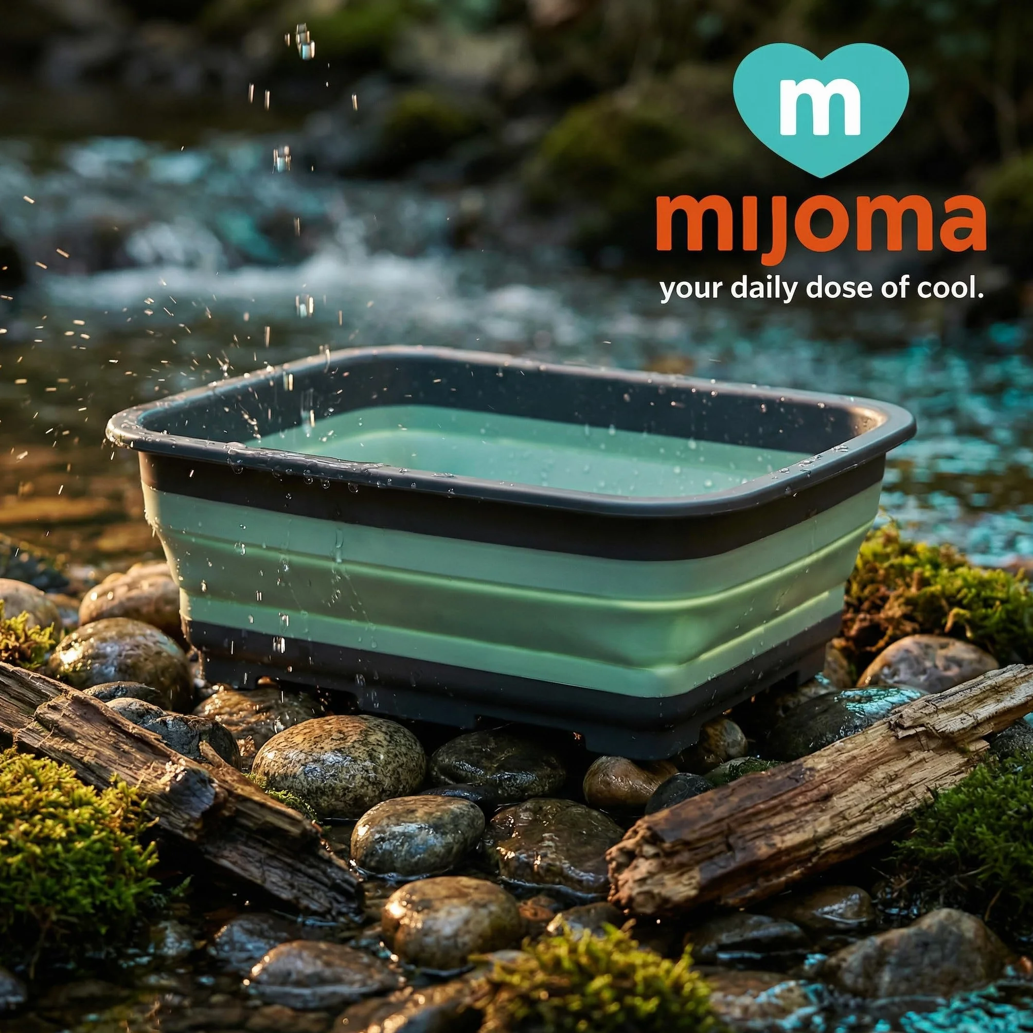 MIJOMA Składana miska do mycia 8 l 37 x 27 x 12 cm PP TPE kempingowa