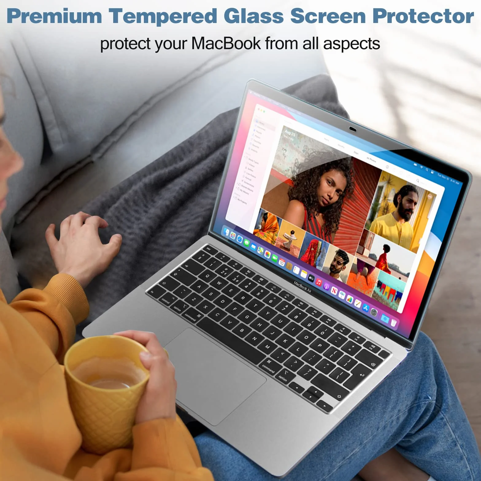 ProCase 2 sztuki folii ochronnej na wyświetlacz o twardości 9H do 13 cali MacBook Pro 13 / MacBook Air 13, folia ochronna na wyświetlacz szkło hartowane, folia ochronna na ekran Screen Protector,