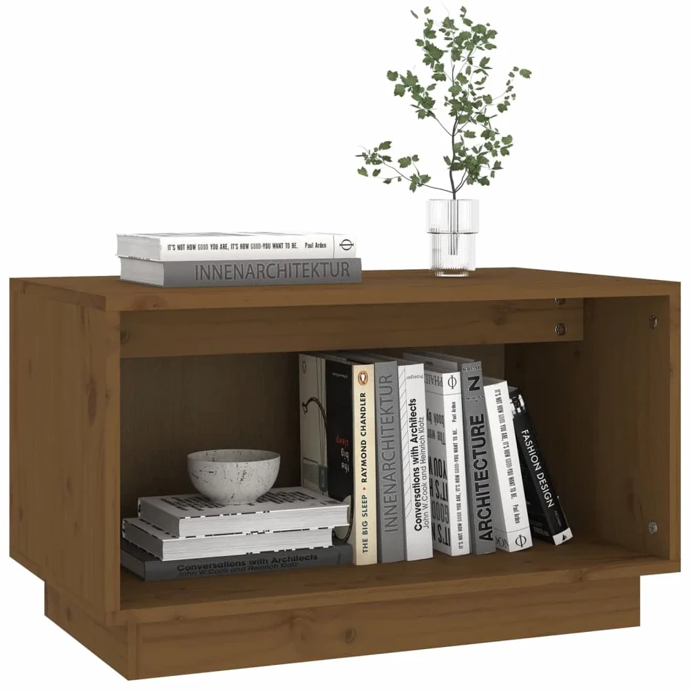 vidaXL Szafka pod telewizor, miodowy brąz, 60x35x35 cm, drewno sosnowe, mebel RTV, szafka na konsolę, szafka HiFi, meble RTV, szafki na konsolę