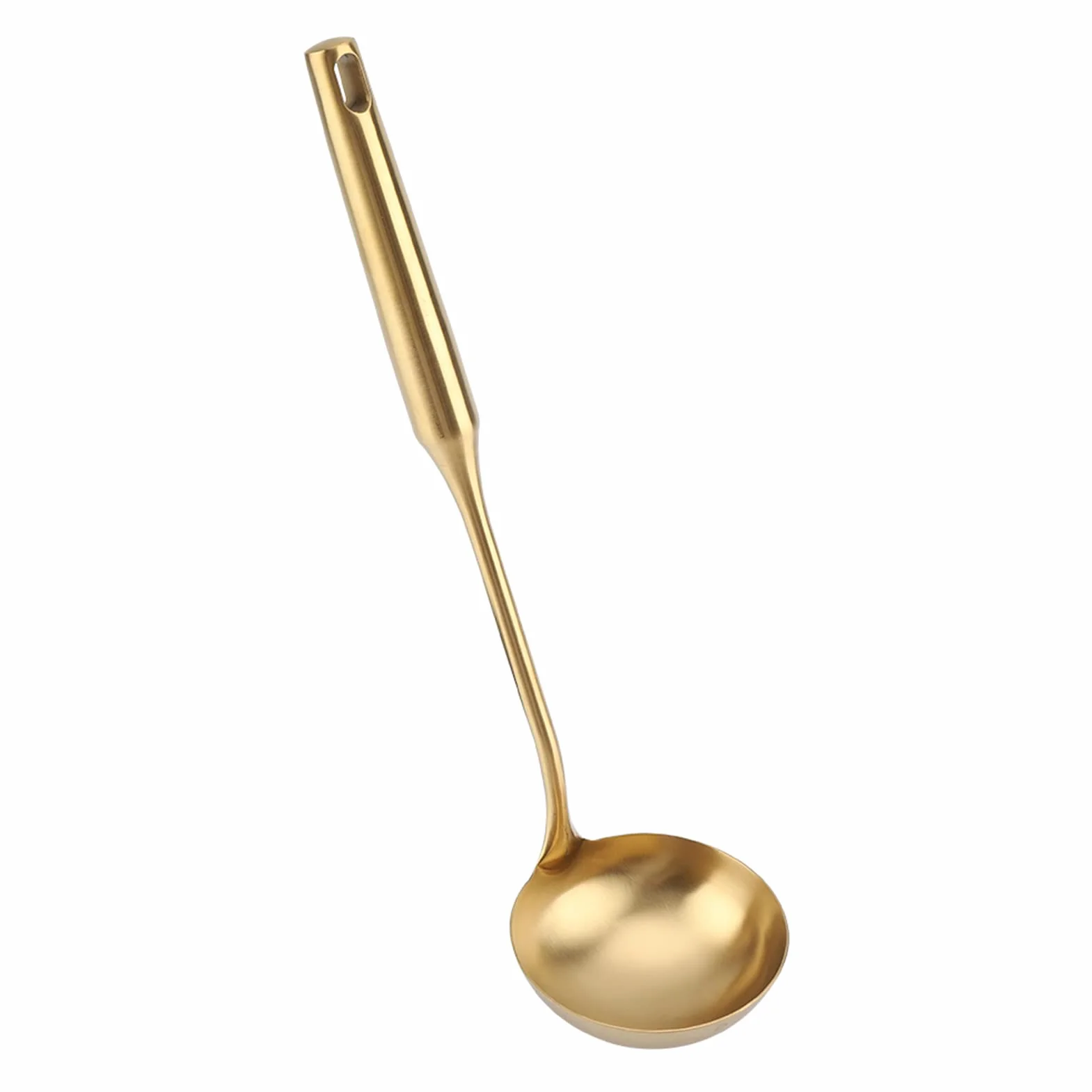 Tbest, Chochla do Zupy Złota, Chochla ze Stali Nierdzewnej, Luksusowe złoto, 1 szt., Wyposażenie lokali gastronomicznych, 38 * 9,2 * 2 cm / 15 * 3,6 * 0,8 cala, 216g