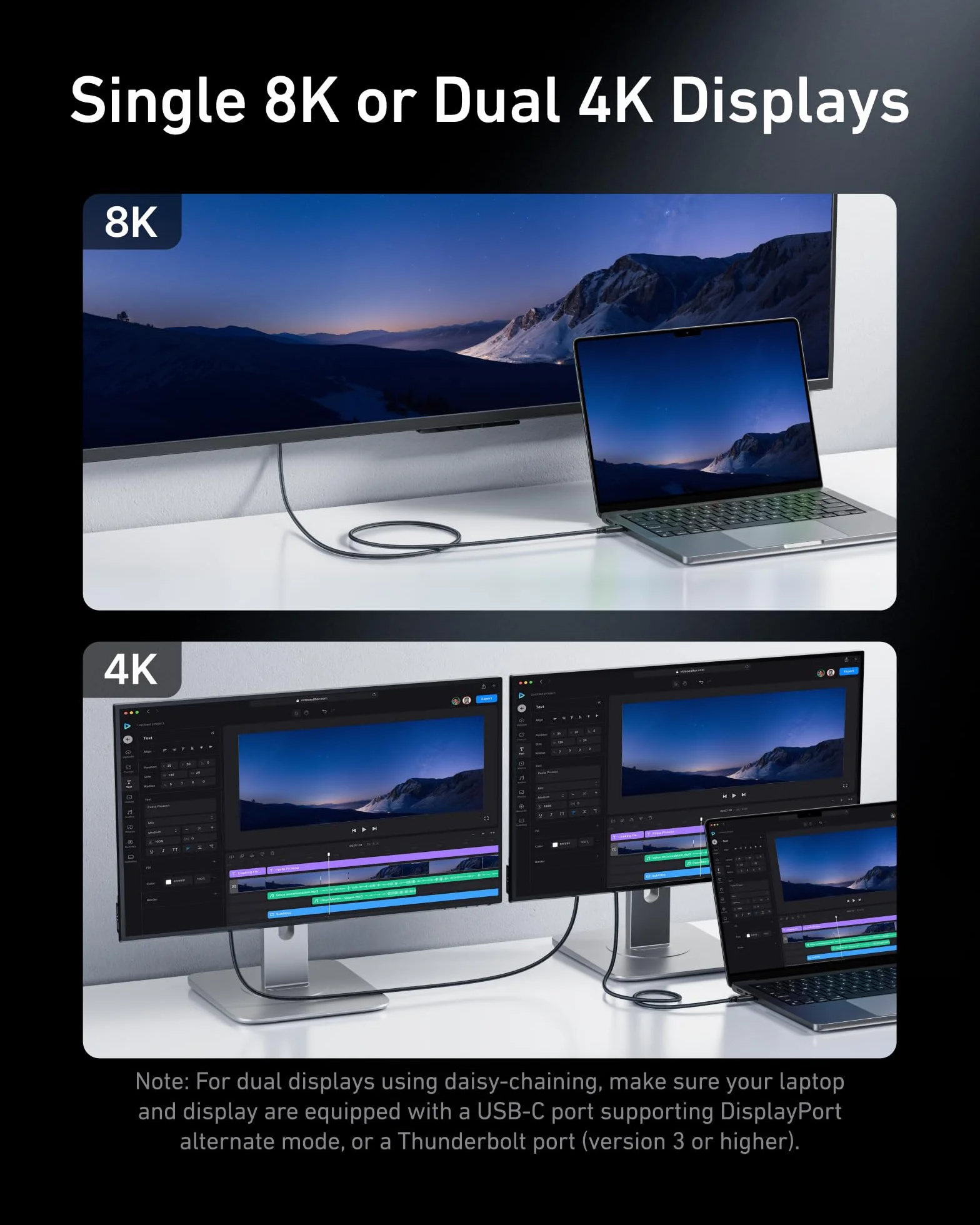 Anker Prime Thunderbolt 4 Kabel USB C na USB C, ładowanie 240 W, transfer danych 40 Gb/s, obsługuje wyświetlacze 8K/4K, do MacBooka Pro, iPhone'a 17/16/15, iPada Pro i innych