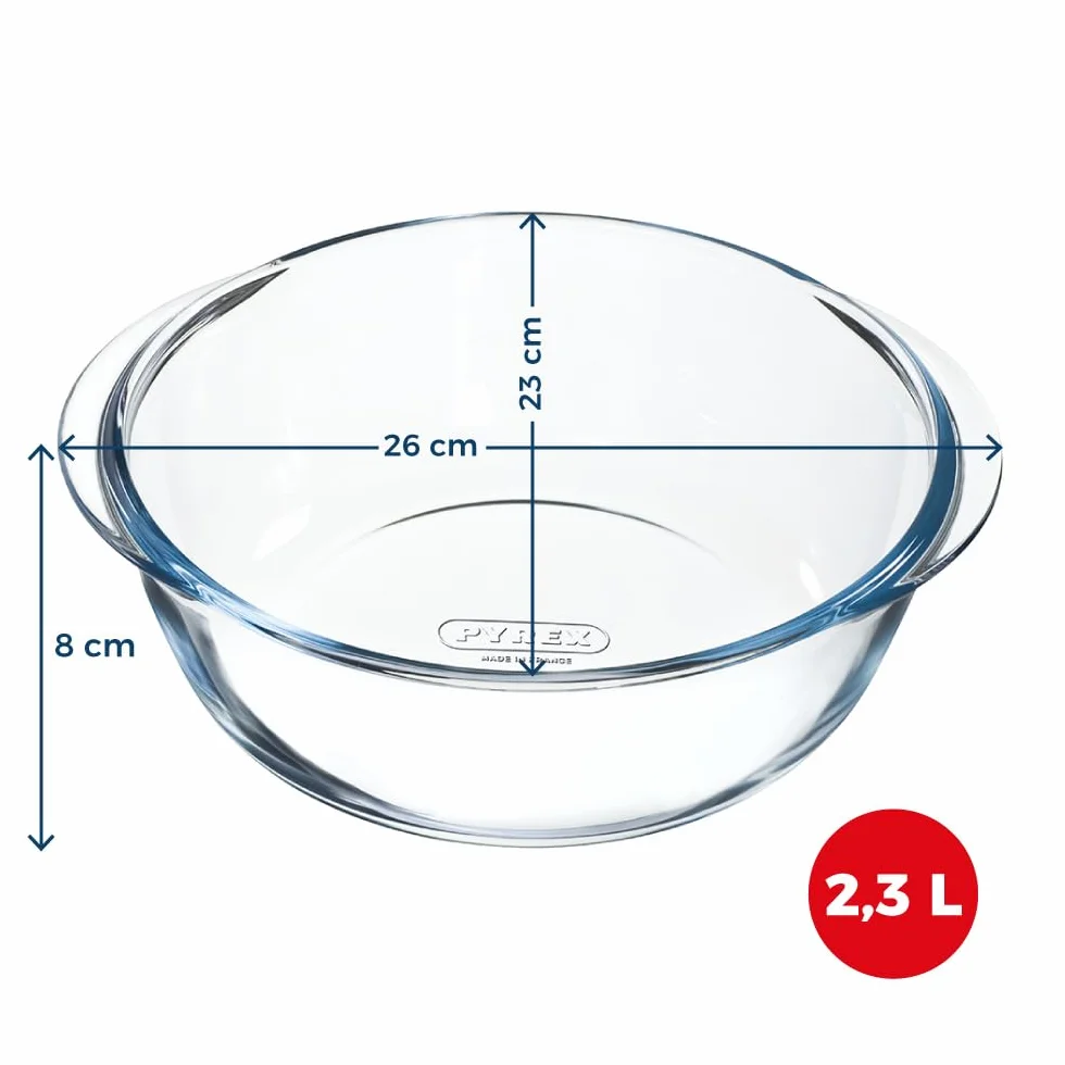 PYREX PREPWARE Szklana okrągła fontanna 26 cm 2,3 l