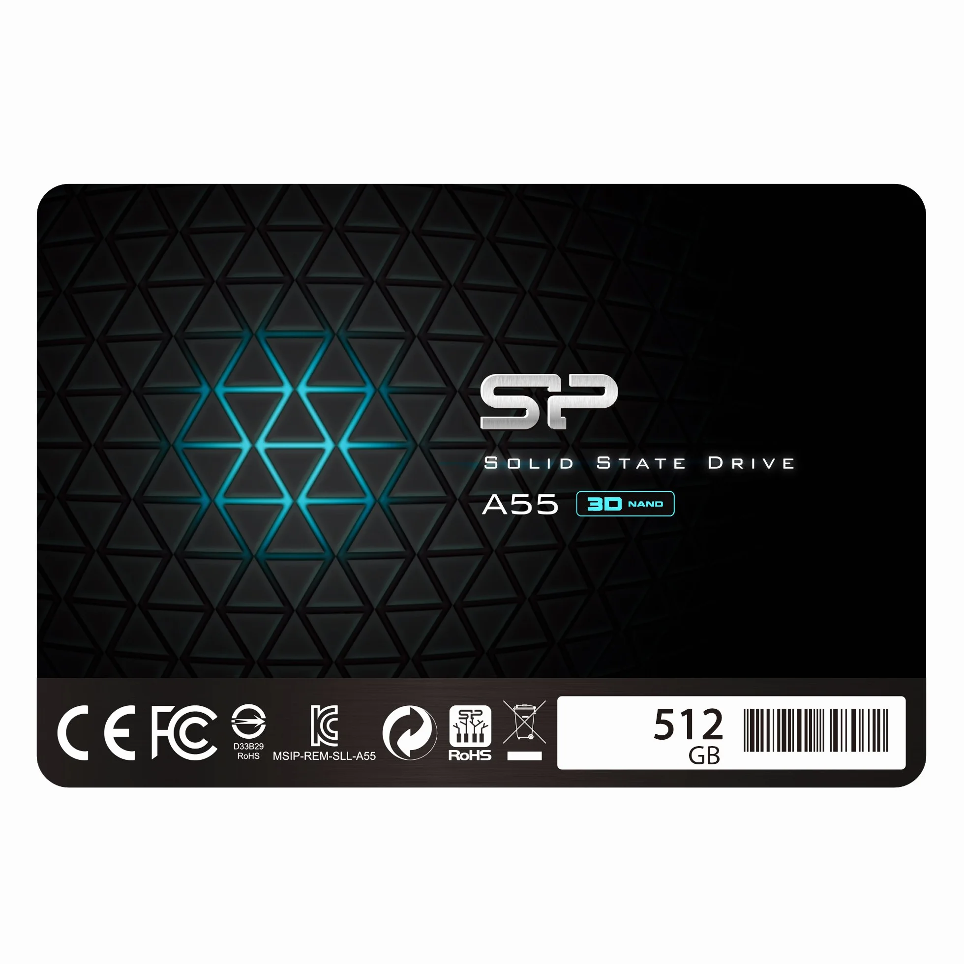 Silicon Power SSD 512 GB 3D NAND A55 SLC Cache Performance Boost 2,5 cala SATA III 7 mm (0,28") wewnętrzny dysk SSD, dysk twardy