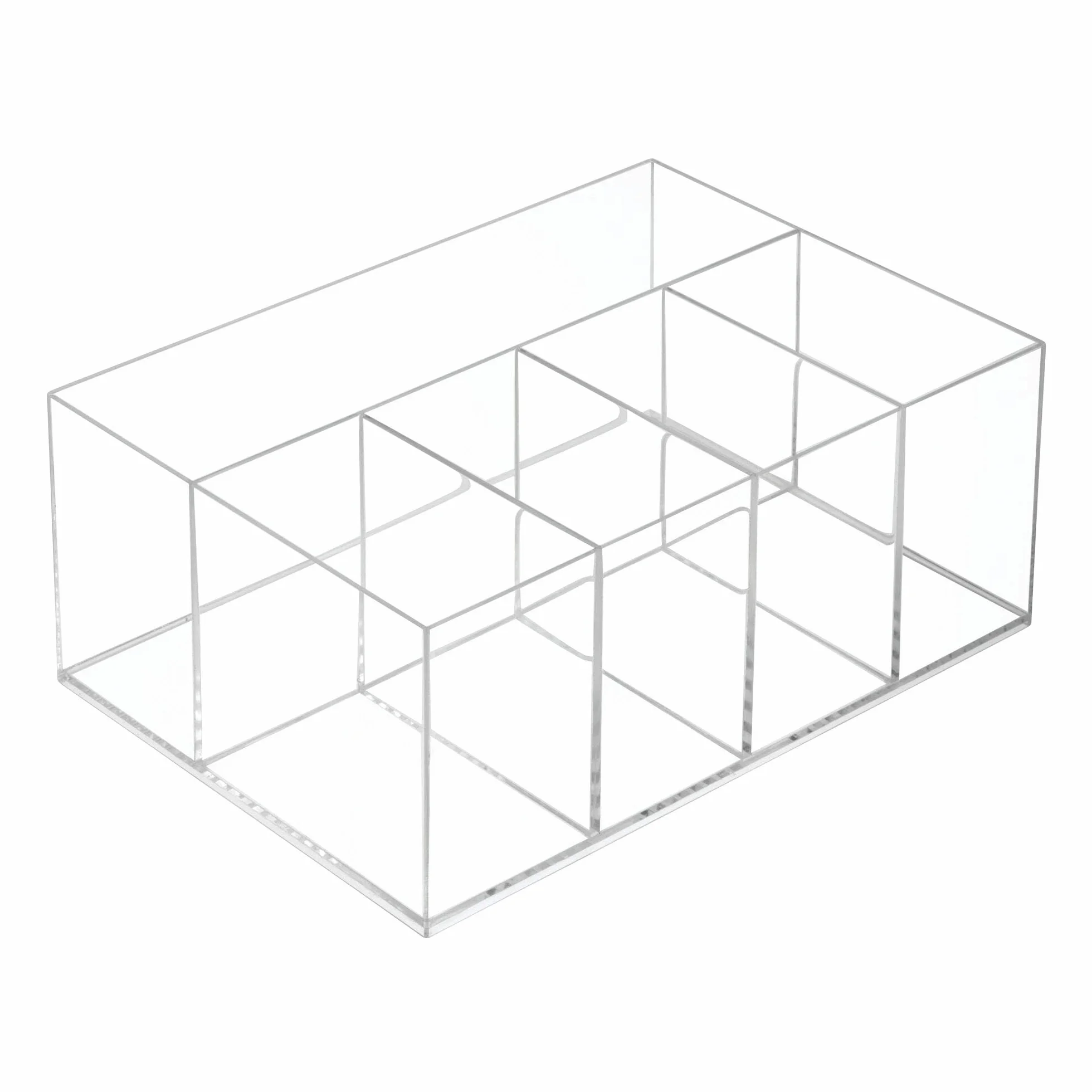 iDesign 5-komorowy plastikowy organizer do przechowywania w łazience, kolekcja Clarity – 25 cm x 17,5 cm x 10,2 cm, przezroczysty