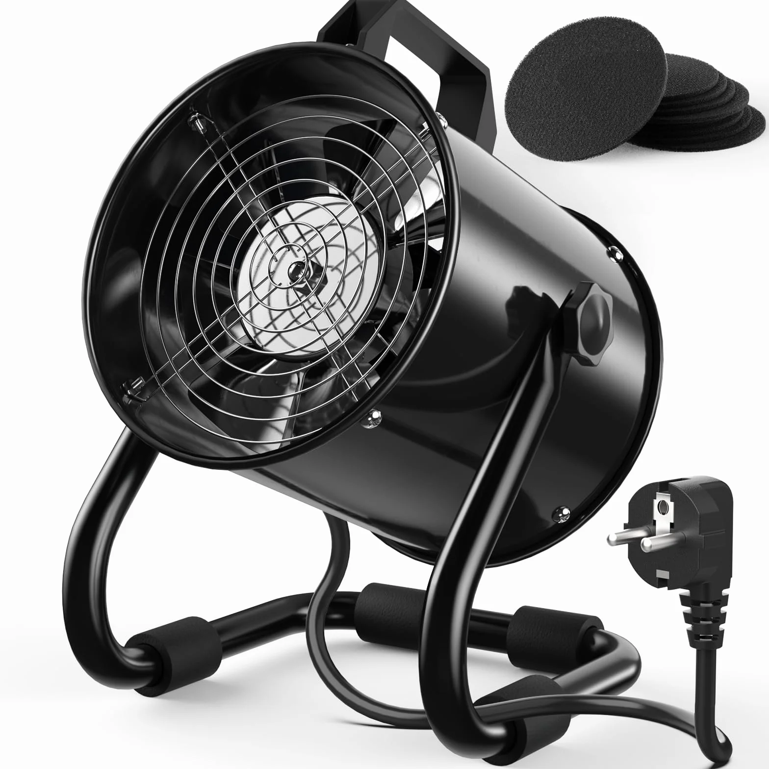 Przenośny Okap Kuchenny 40W 600m³/h Wentylator Wyciągowy ze Stopu Aluminium z 10 Filtrami Węglem Aktywnym 120° Regulowany