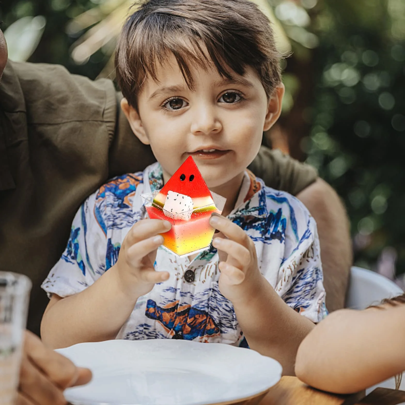 Plastikowe kubki deserowe 60 ml 30 sztuk z łyżkami wielokrotnego użytku