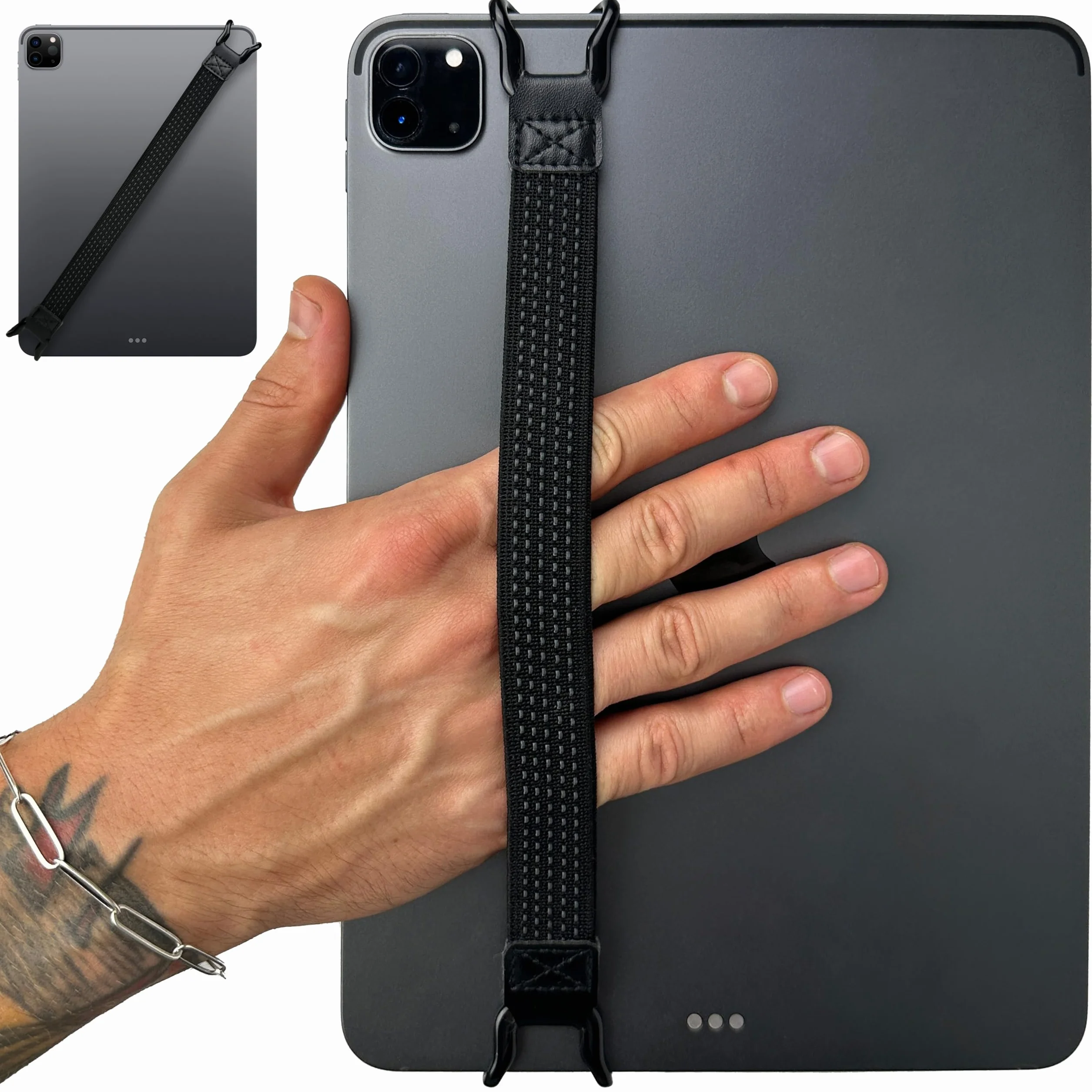 MyGadget Uchwyt na tablet – uniwersalny uchwyt ręczny [ 6,3" do 11" ] – pasek na rękę m. in. do Apple iPad Air/Pro, Samsung Galaxy Tab, Kindle Paperwhite