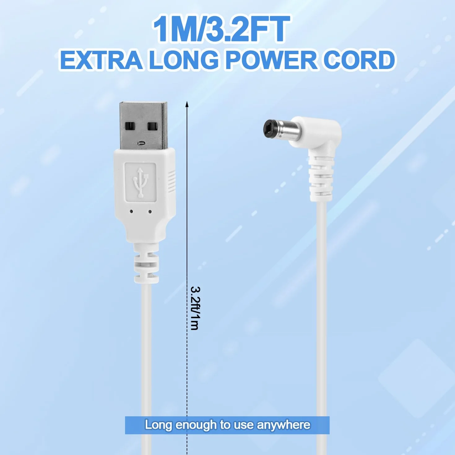 Przewód Zasilajacy do Projektora Kosmicznego dla Astronautów, 1m Kabel Ladujacy USB do DC do Projektora Kompatybilny z Mooyran Night Light Projector Przenosny Przewód Ladujacy Zamiennik